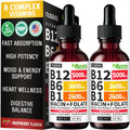 Vitamin B12 5000mcg Liquid Drops with B6 – Energy Support, 2 Pack