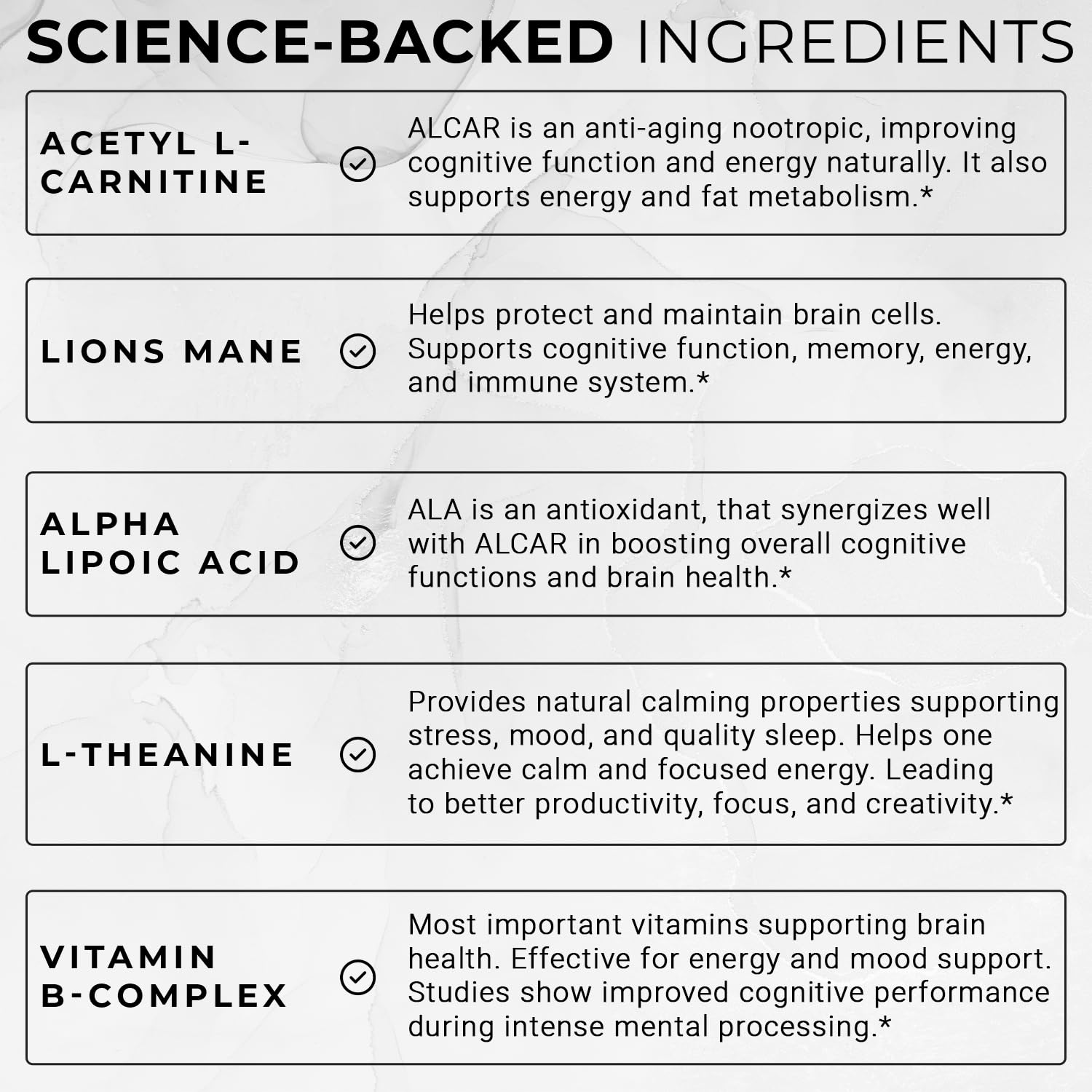 Nootropic Brain Supplement with Lion’s Mane for Focus, Memory & Mental Clarity 60 Ct