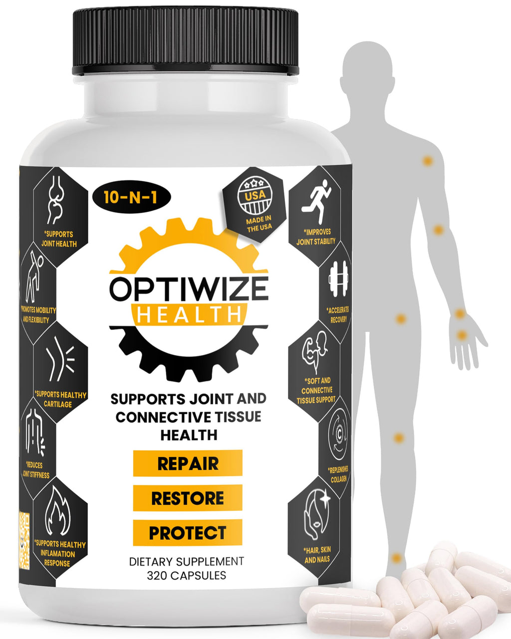 Joint Support Complex with Collagen, MSM & Hyaluronic Acid for Mobility 320 Ct