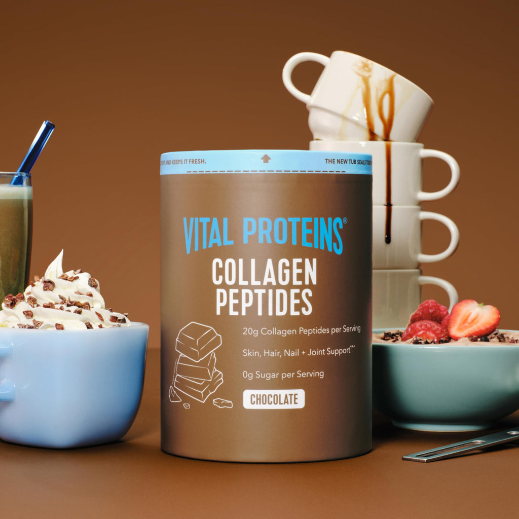 Chocolate Collagen Peptides Powder Hair Skin Joint Support 13.5oz