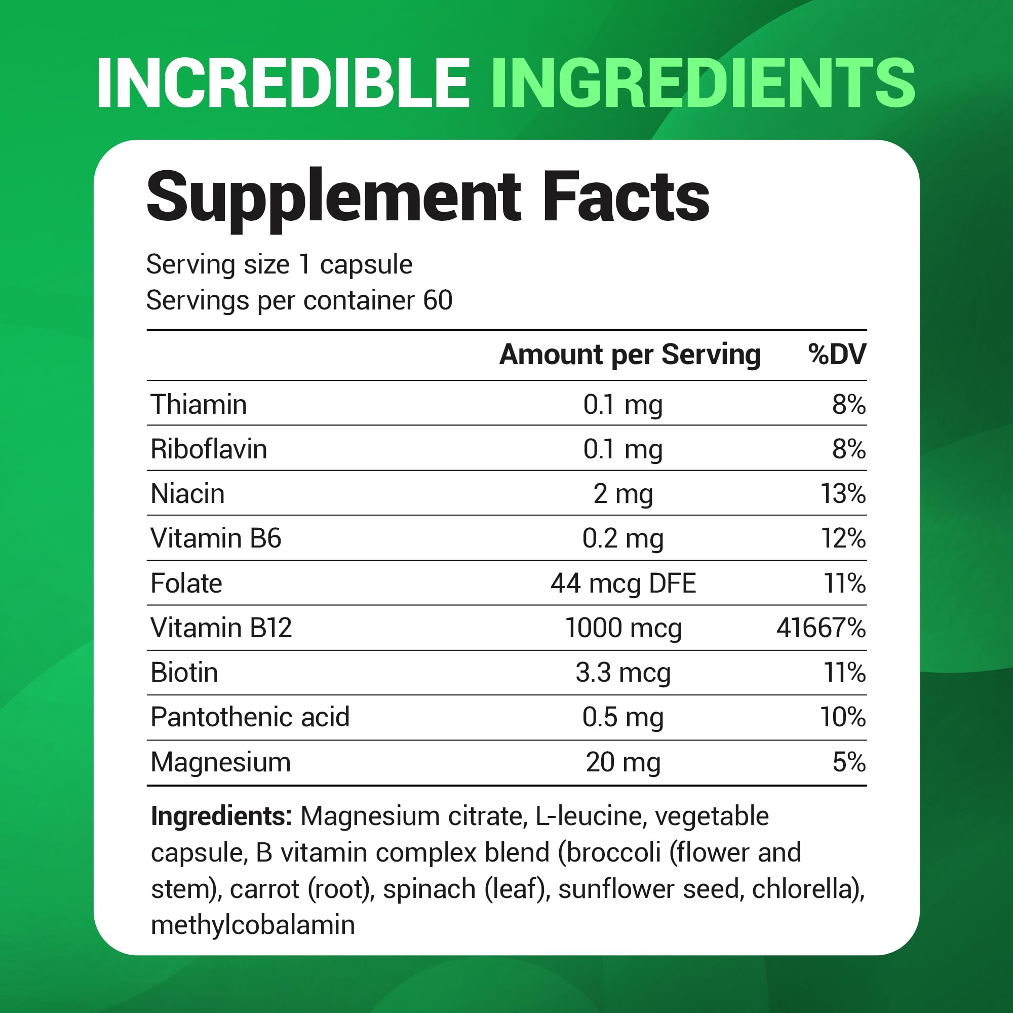 Vitamin B12 1000 mcg with B Complex – Energy & Nerve Support, 60 Ct