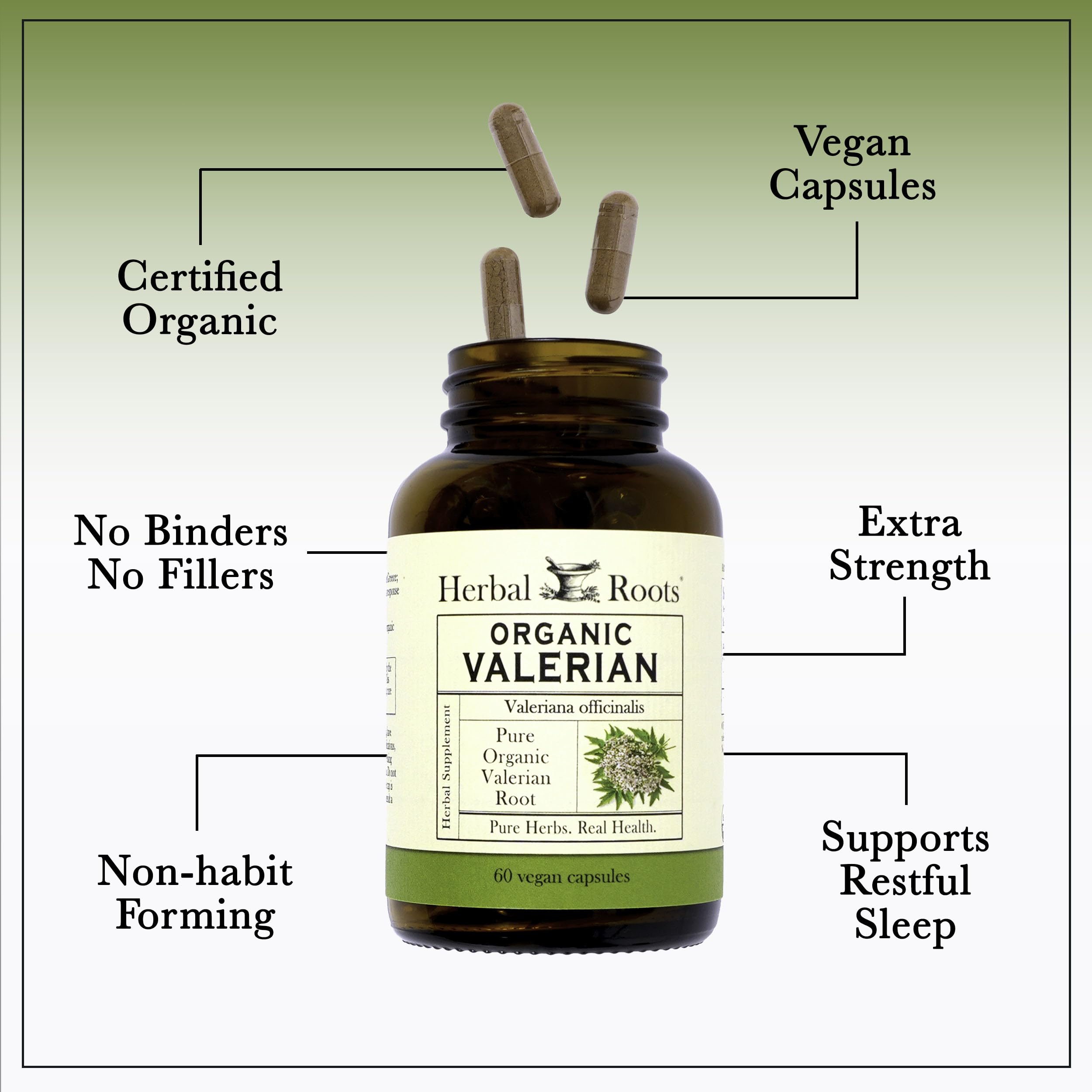 Valerian Root 900mg Capsules for Sleep Support & Stress Relief Vegan