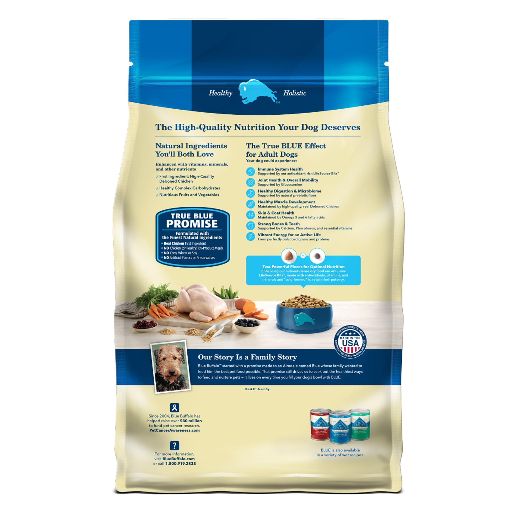 Natural Chicken & Brown Rice Adult Dry Dog Food – 15lb