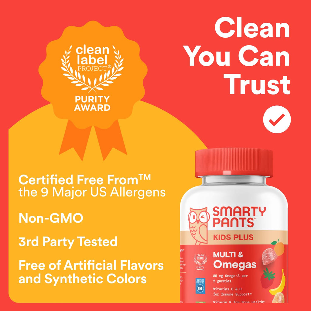 Kids Multivitamin Gummies with Omega 3 DHA 60 Count