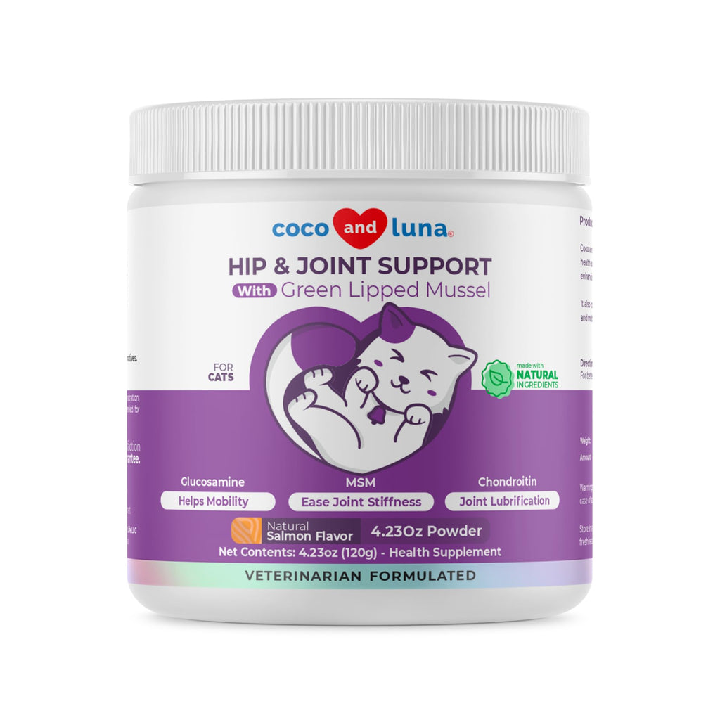 Hip & Joint Glucosamine Powder for Cats – Green Lipped Mussel 4oz