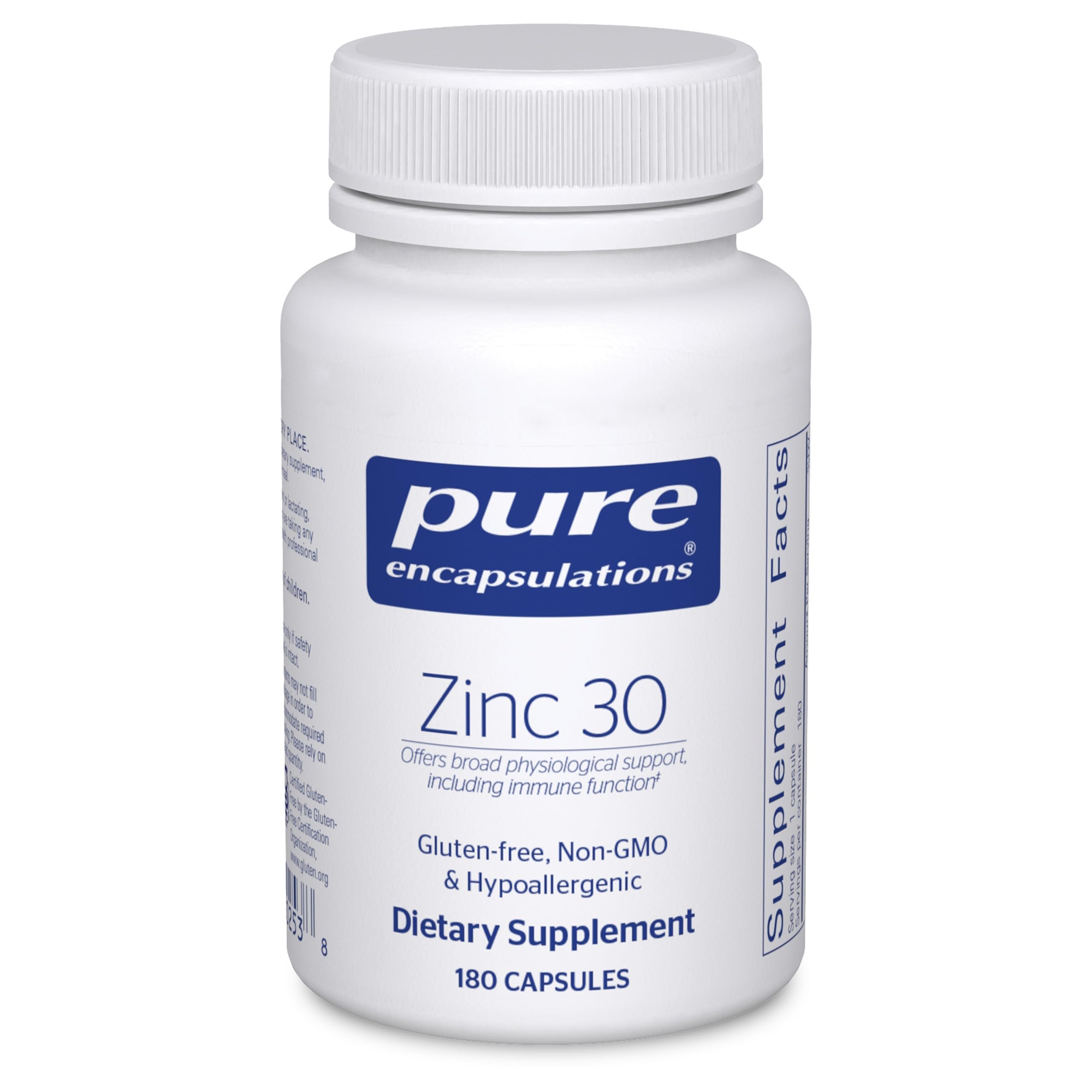 Zinc 30mg Capsules for Immune Support, Skin & Wound Healing 180 Ct