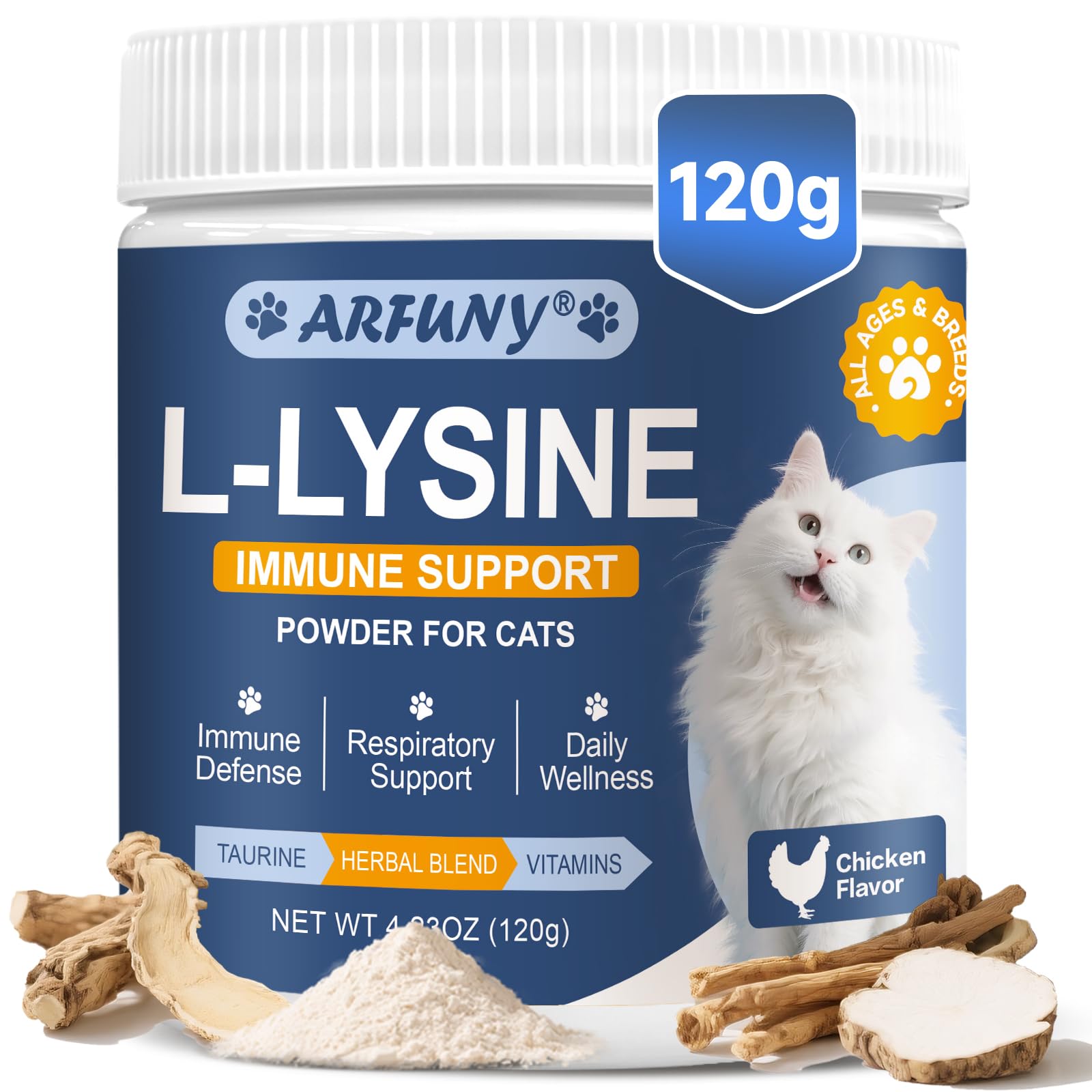 L-Lysine Immune & Respiratory Powder for Cats – Chicken Flavor