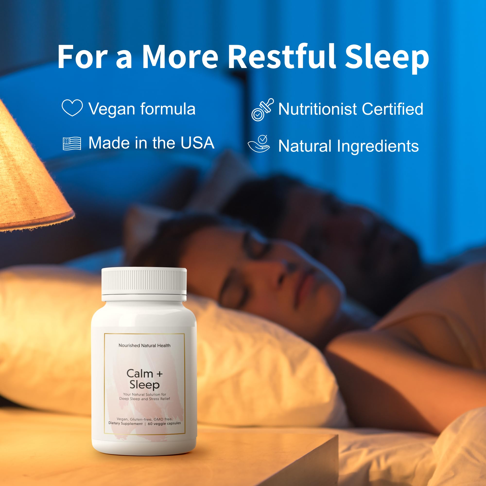 Calm & Sleep Support Capsules for Stress Relief with Ashwagandha & Magnesium