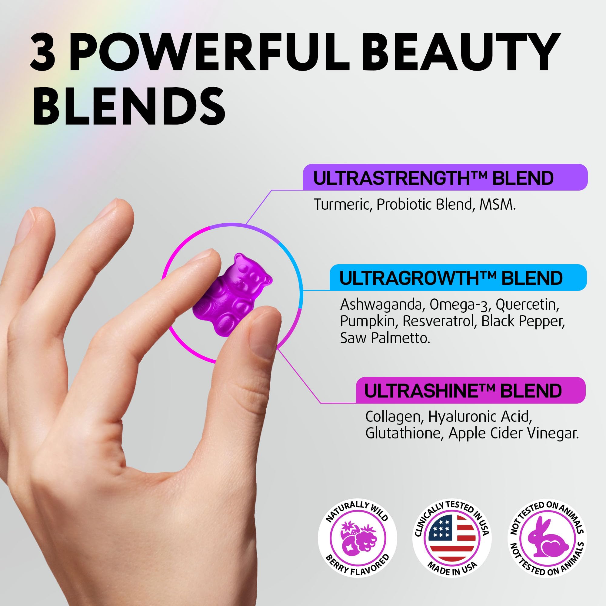 Biotin Gummies Hair Growth Collagen Keratin DHT 60 Count