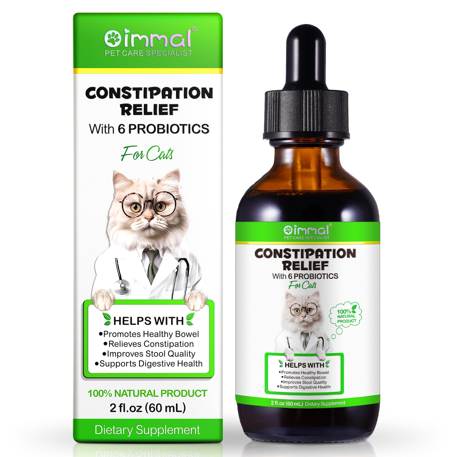 Natural Constipation Relief Liquid Laxative for Cats – 2oz