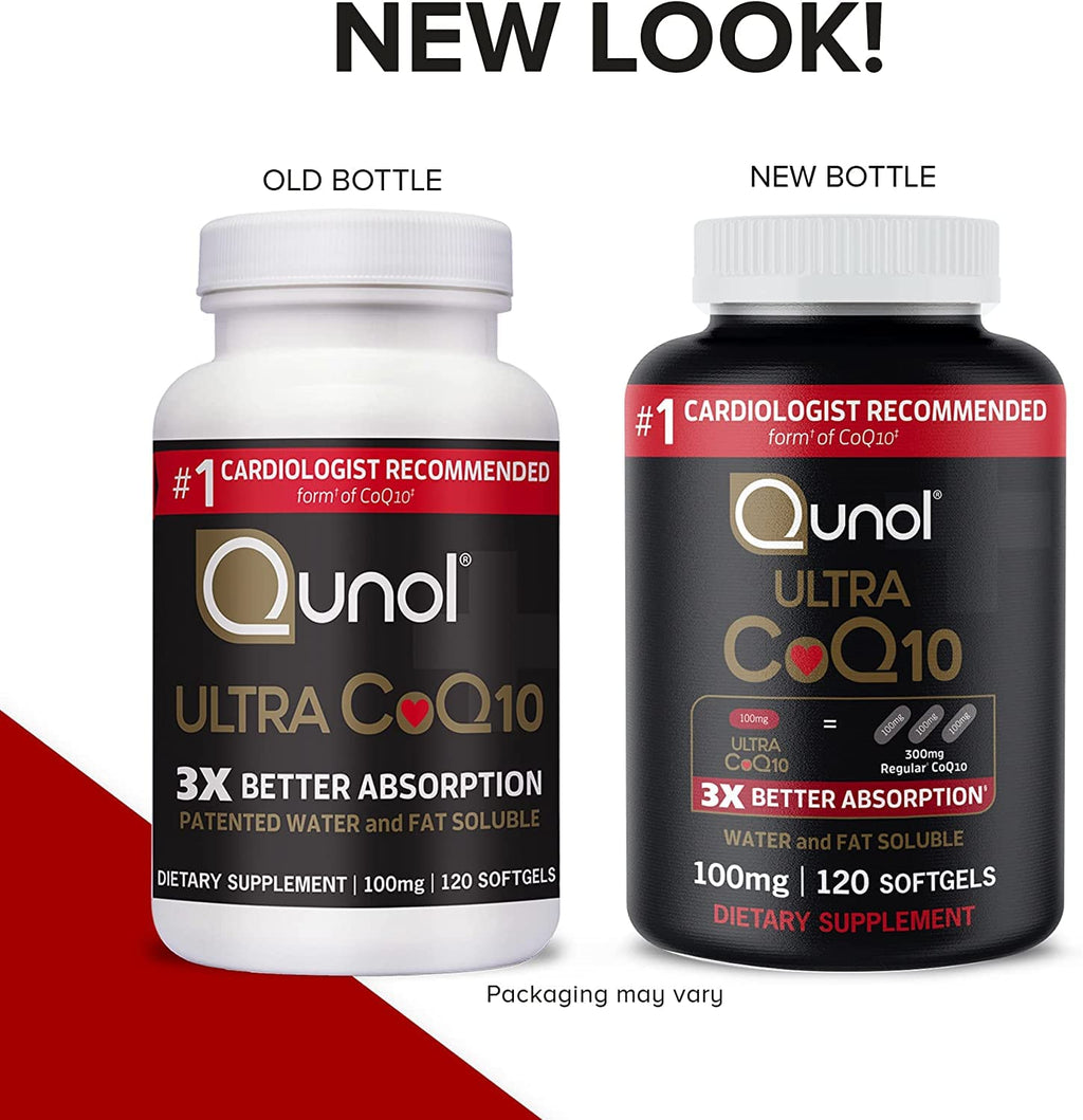 CoQ10 100mg Softgels High Absorption for Heart Health & Energy Support 120 Ct