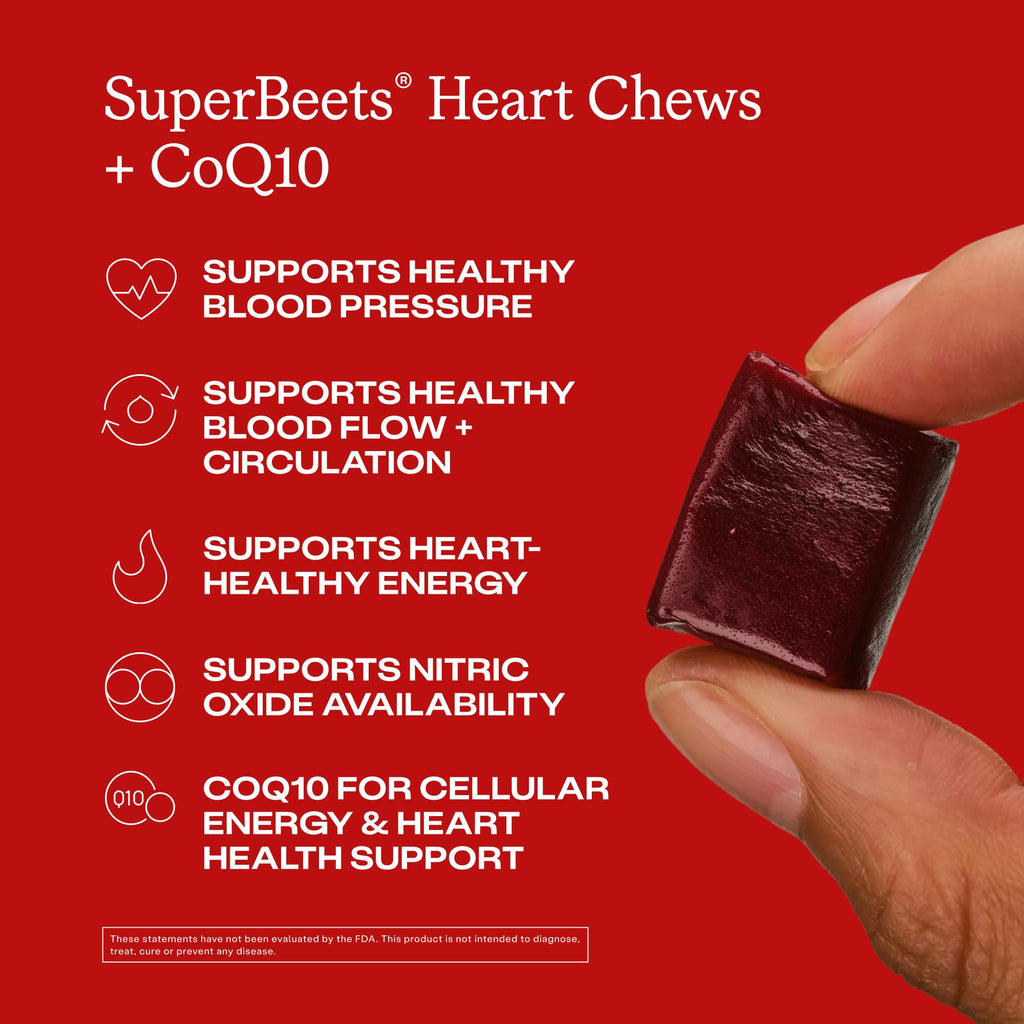 Beet Root Heart Chews with CoQ10 for Blood Pressure & Energy Support