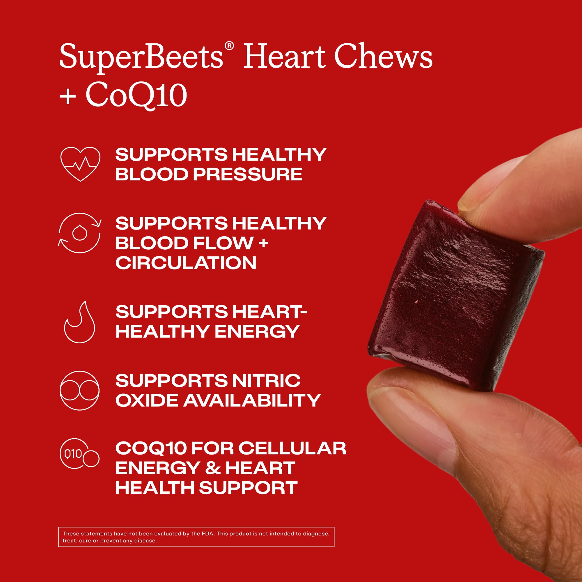 Beet Root Heart Chews with CoQ10 for Blood Pressure & Energy Support