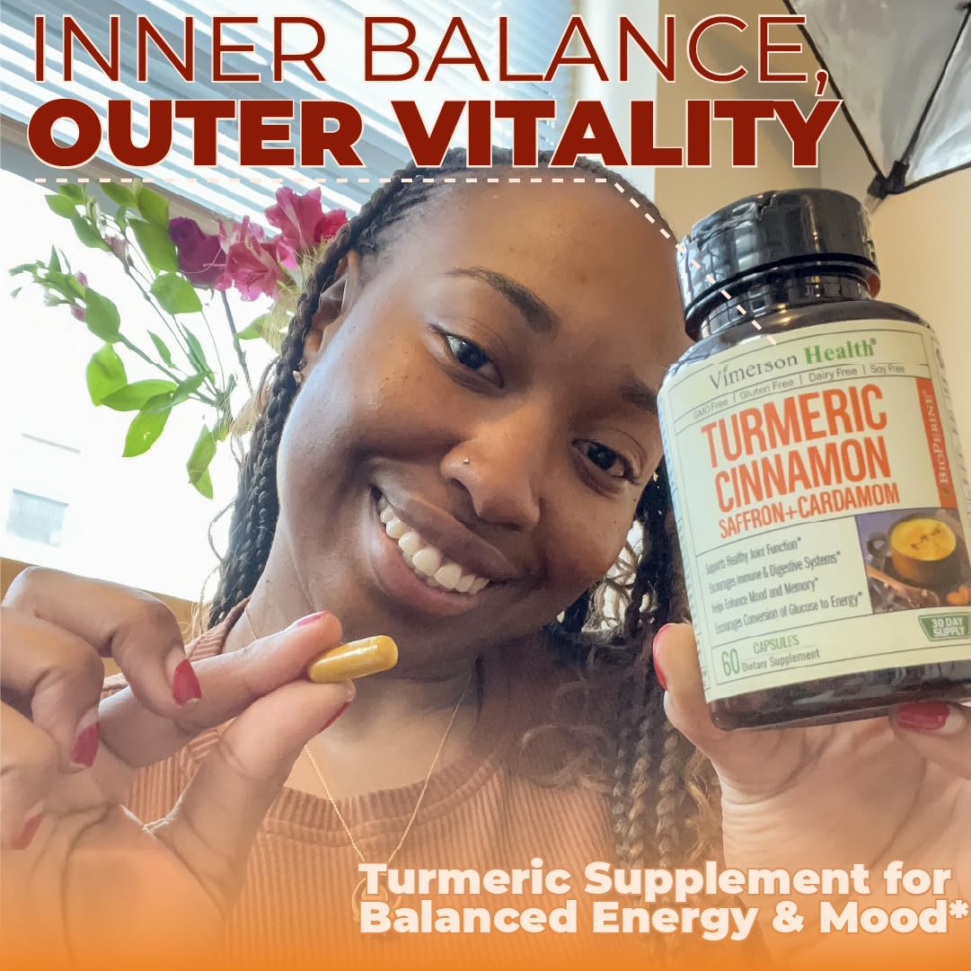 Saffron & Turmeric Supplement – Mood & Joint Support, 60 Caps