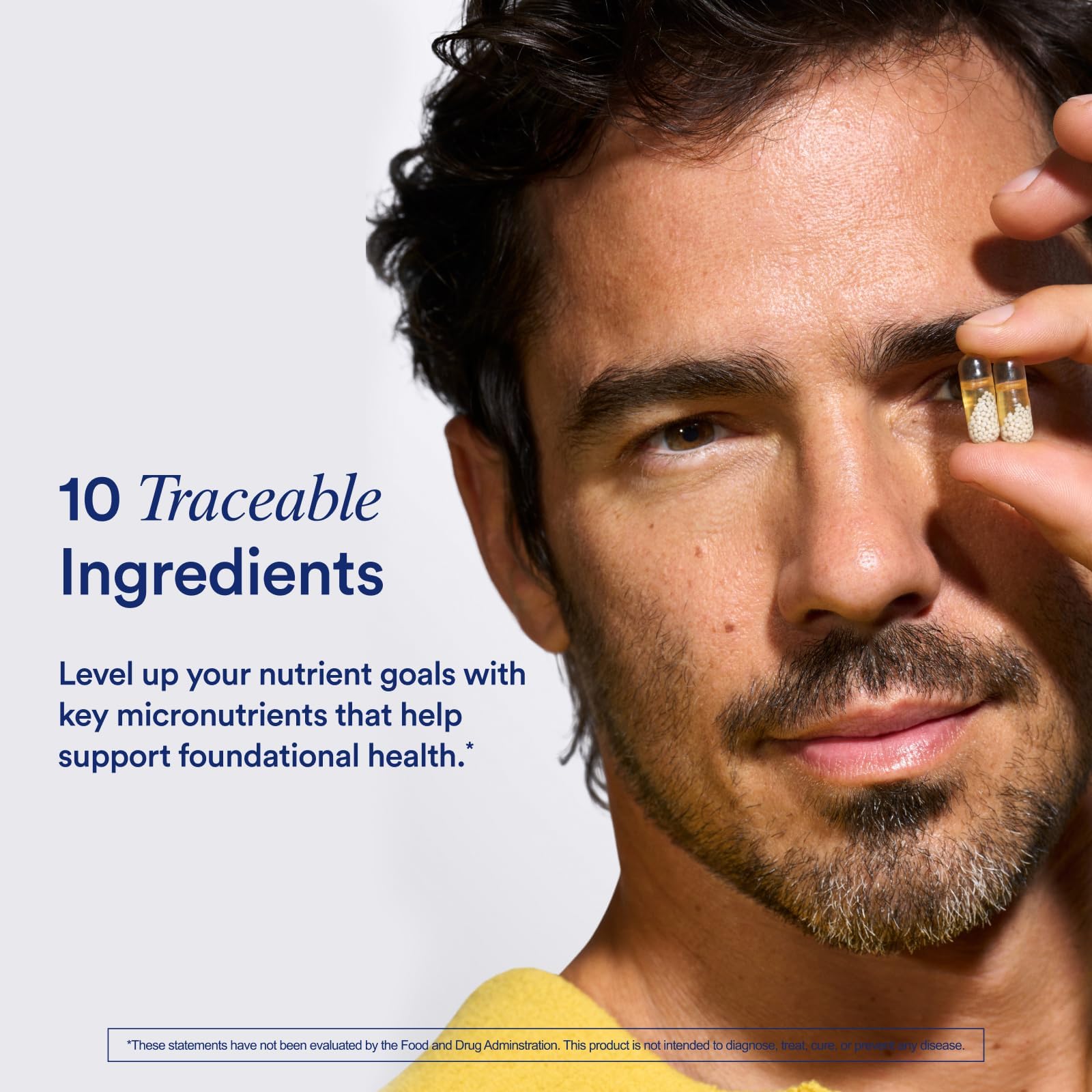 Men's Daily Multivitamin – Omega-3, D3, B12, Zinc, Vegan, Non-GMO, 30 Day Supply