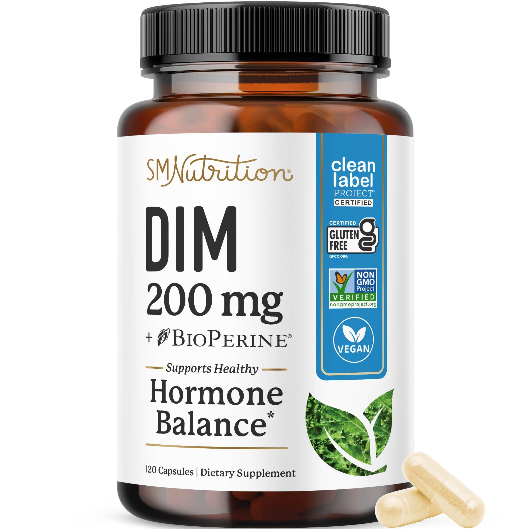 DIM 200 mg Supplement – Estrogen & Hormone Balance, 120 Ct