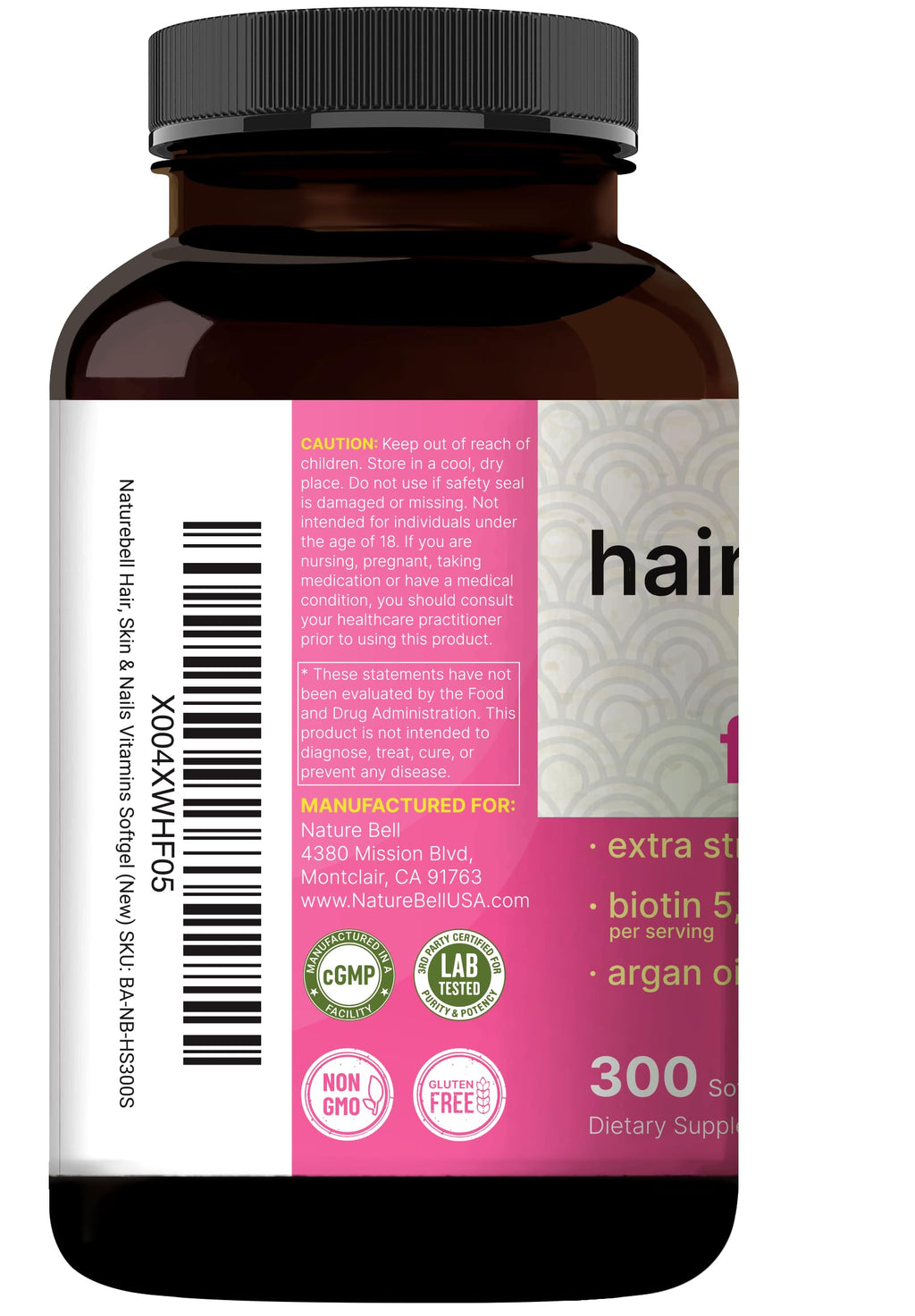 Hair Skin Nails Vitamins Biotin Collagen Keratin 300 Softgels