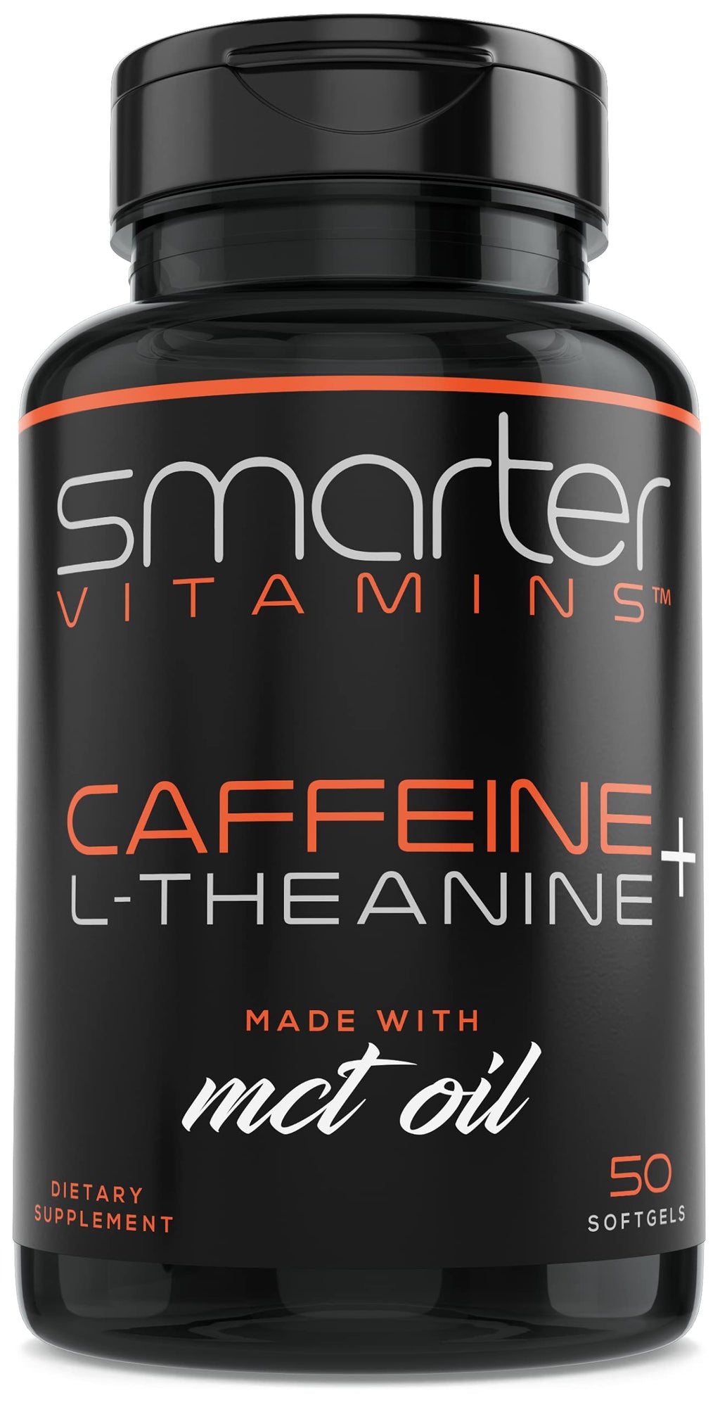 Caffeine 200mg with L-Theanine Capsules for Energy, Focus & Alertness 50 Ct
