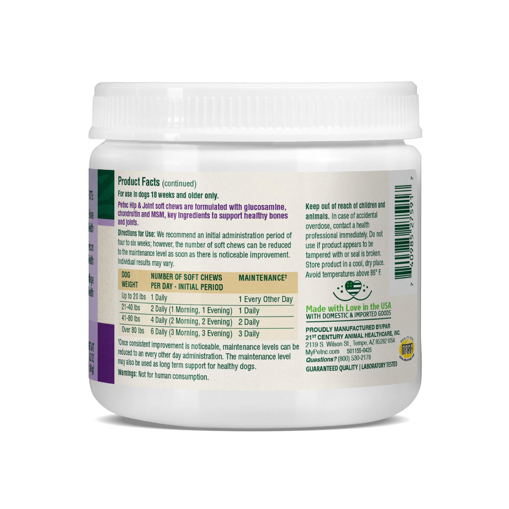 Hip & Joint Chews for Dogs – Glucosamine, Chondroitin & MSM 90ct