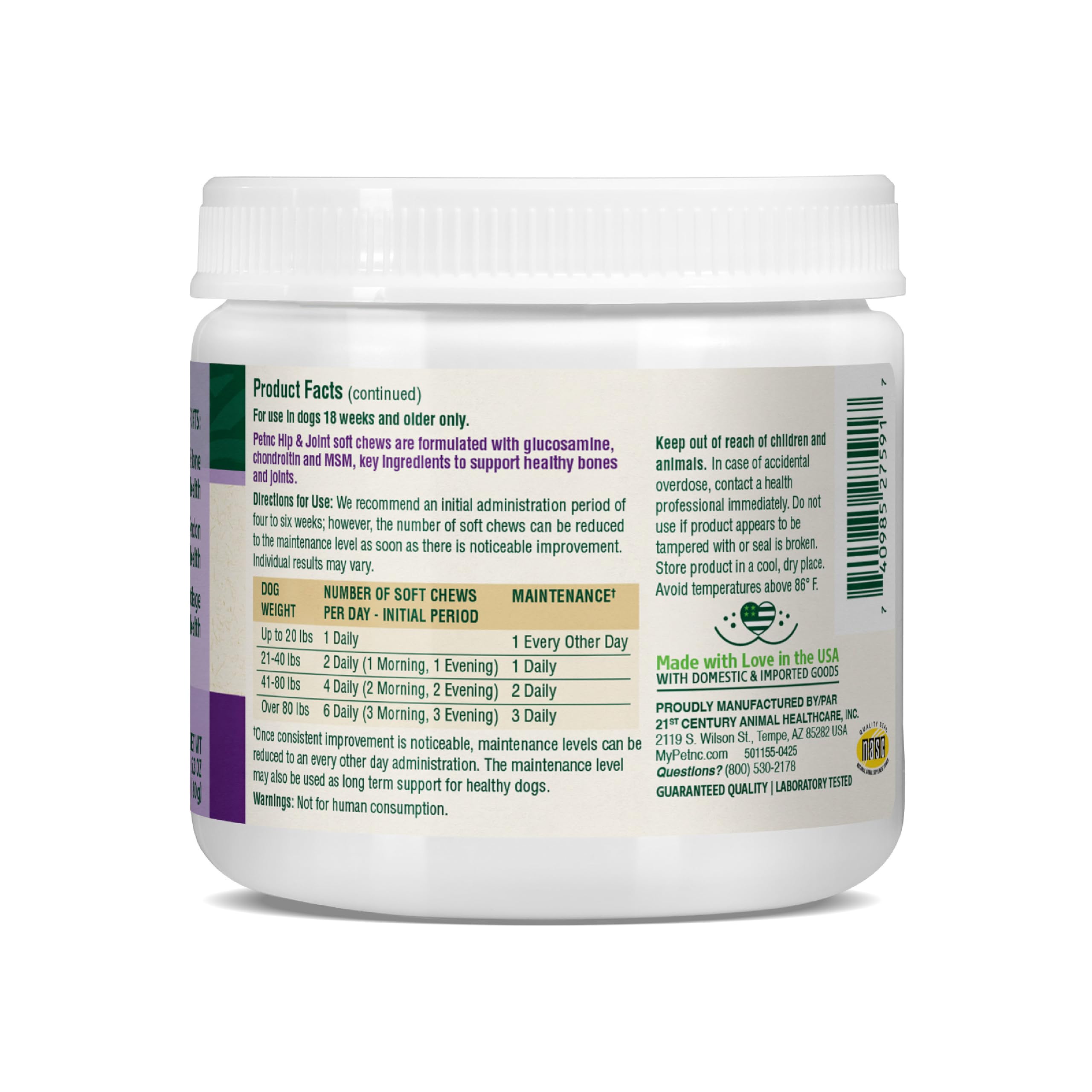 Hip & Joint Chews for Dogs – Glucosamine, Chondroitin & MSM 90ct
