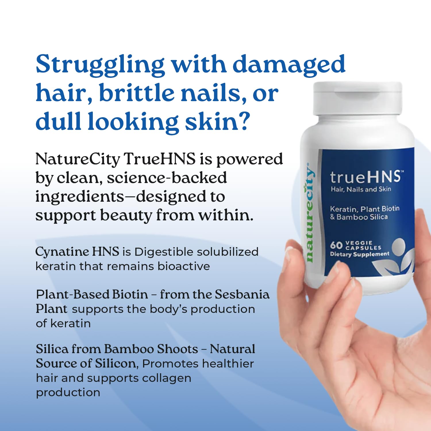 Hair Nails Skin Vitamins Keratin Biotin 60 Capsules