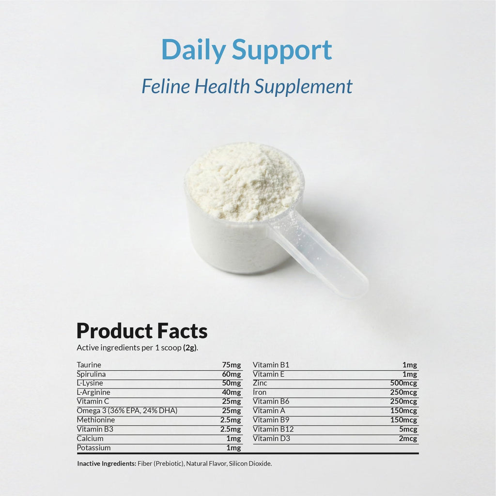 Daily Multivitamin Powder for Cats – L-Lysine, Taurine & Fish Oil 4oz