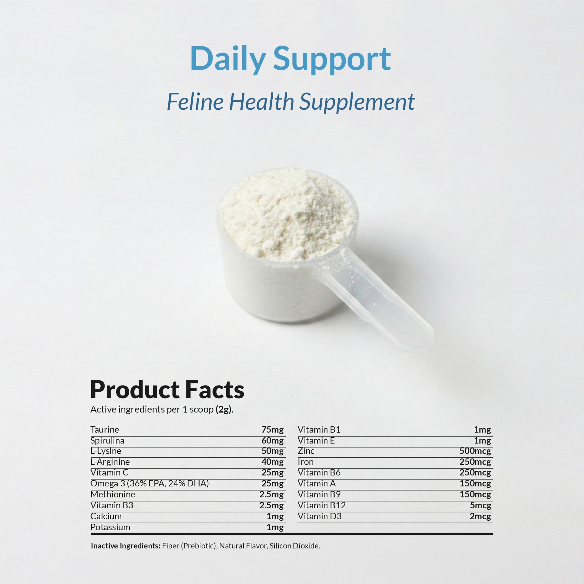 Daily Multivitamin Powder for Cats – L-Lysine, Taurine & Fish Oil 4oz
