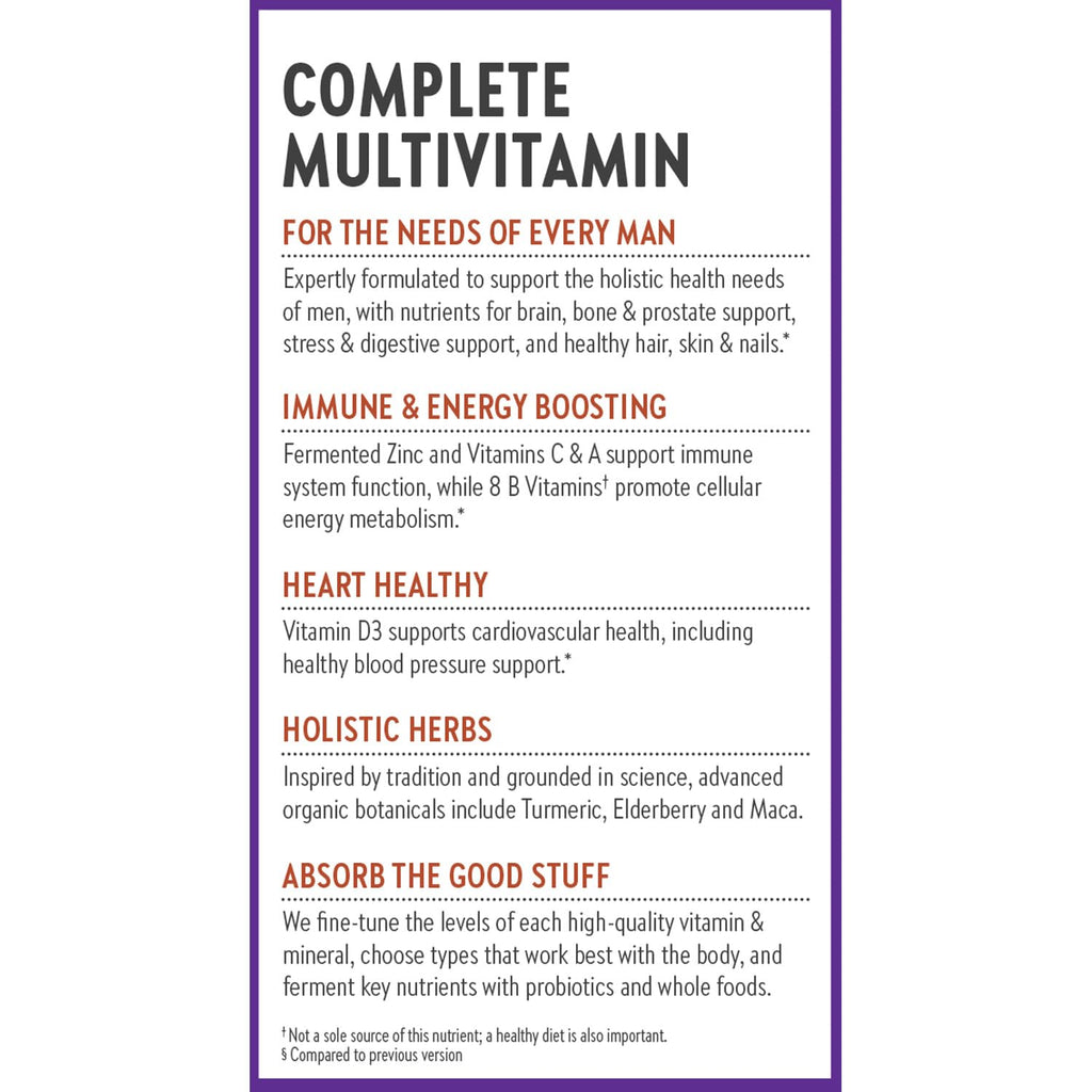Men's Daily Multivitamin | B12, D3, Vitamin C & Zinc