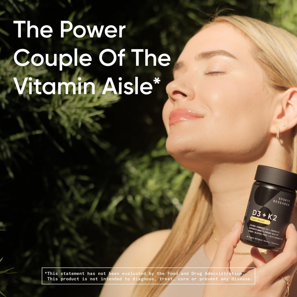Vitamin D3 5000 IU + K2 MK-7 with Coconut Oil – 60 Softgels