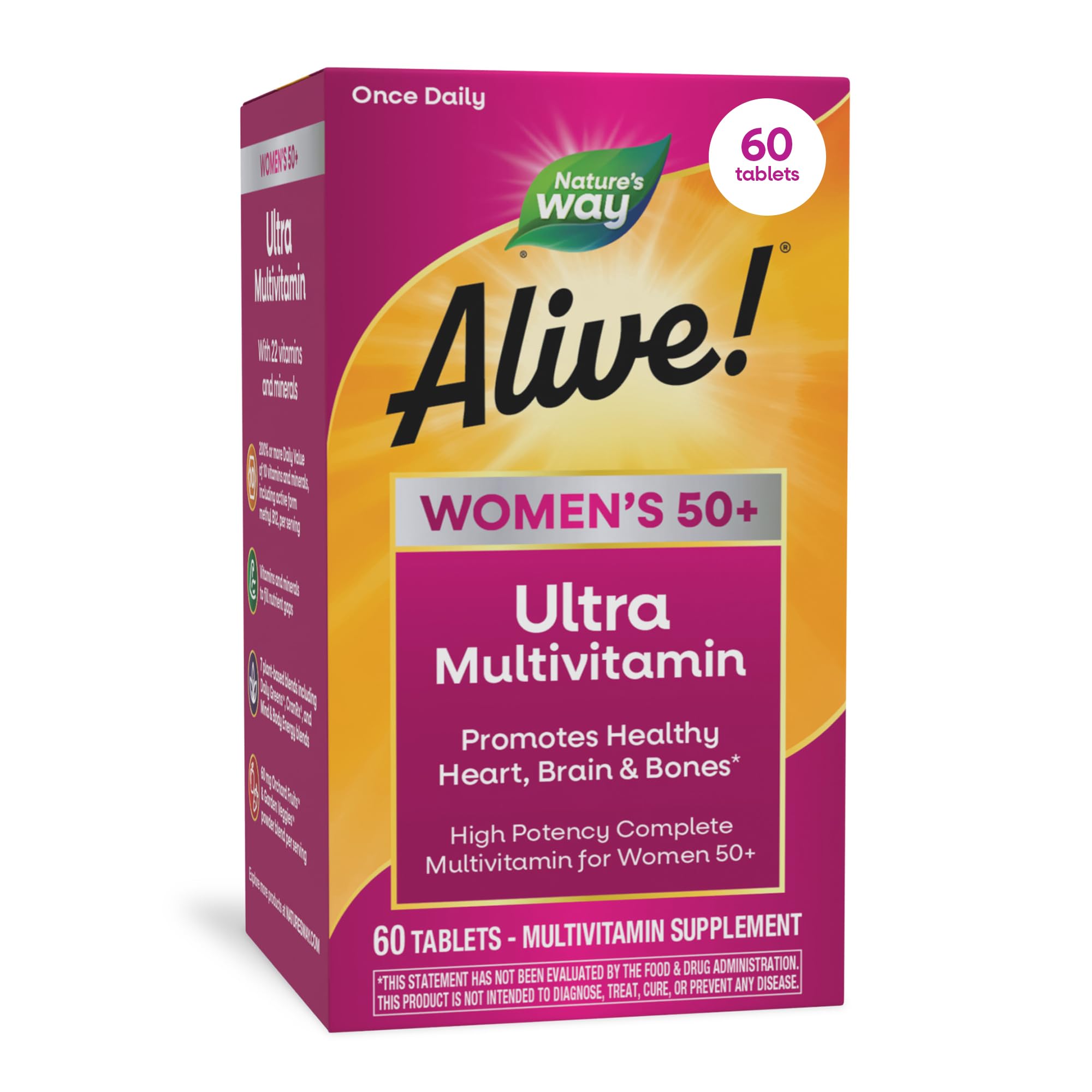 Women’s 50+ Multivitamin Ultra Potency D3 B12 60 Tablets