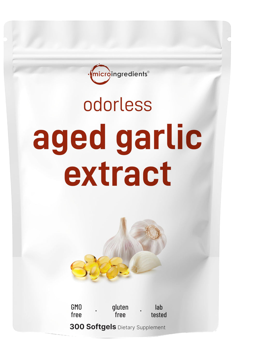 Odorless Garlic Extract Softgels for Heart & Immune Support 300 Ct