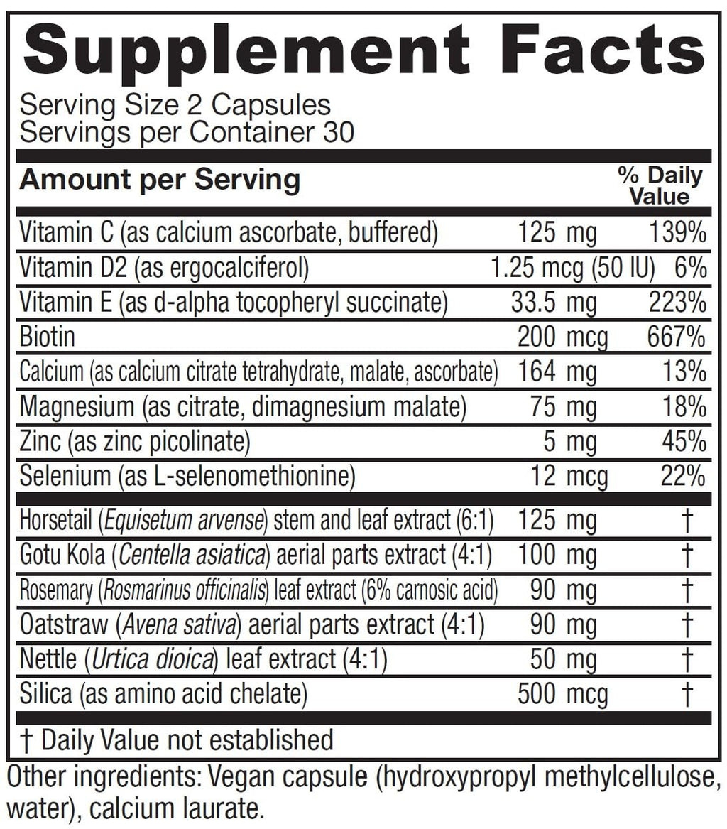 Hair Skin Nails Support Vegan Vitamins 60 Capsule
