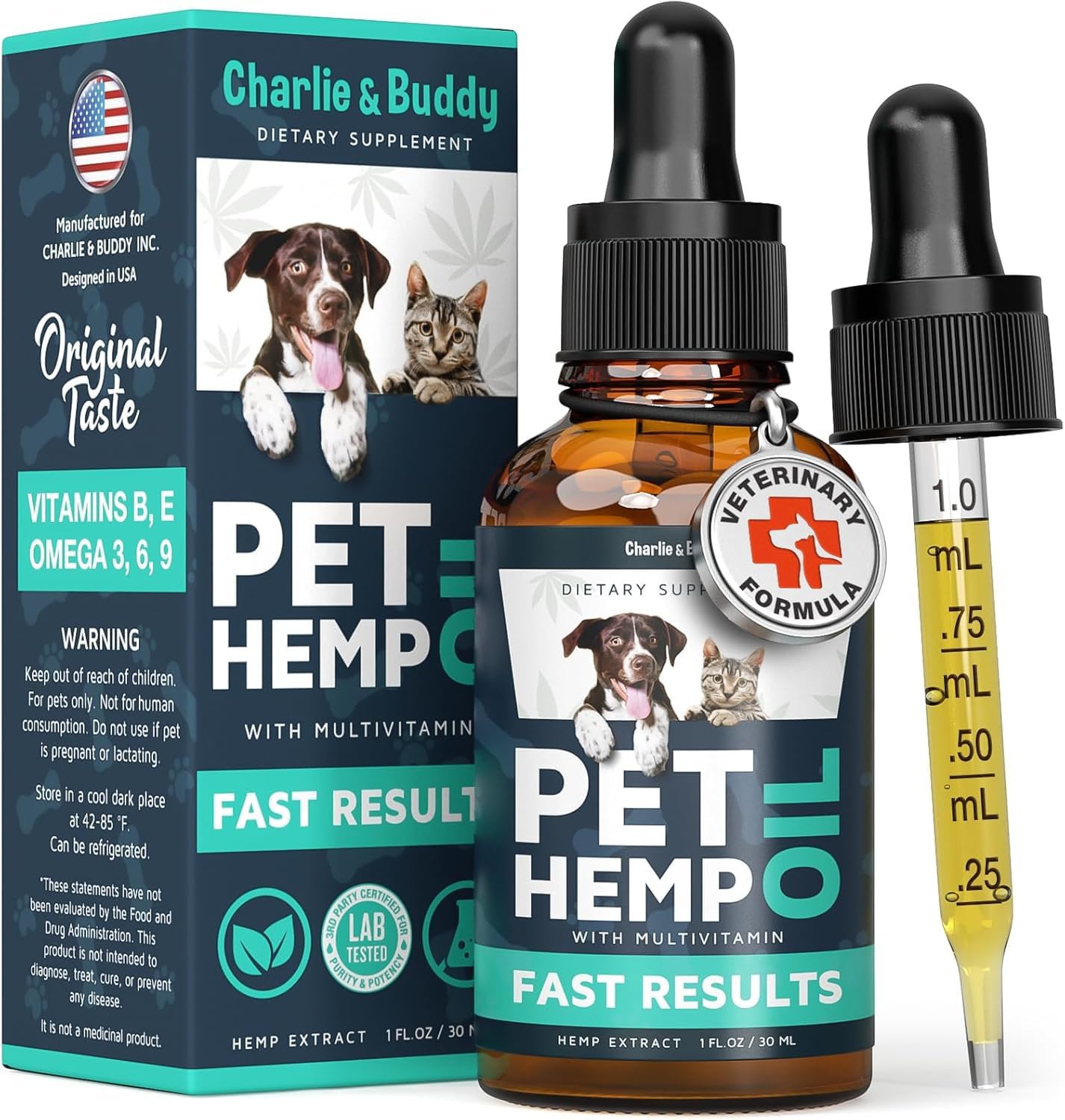 Hemp Oil Drops for Dogs & Cats – Anxiety, Joint & Calm Support