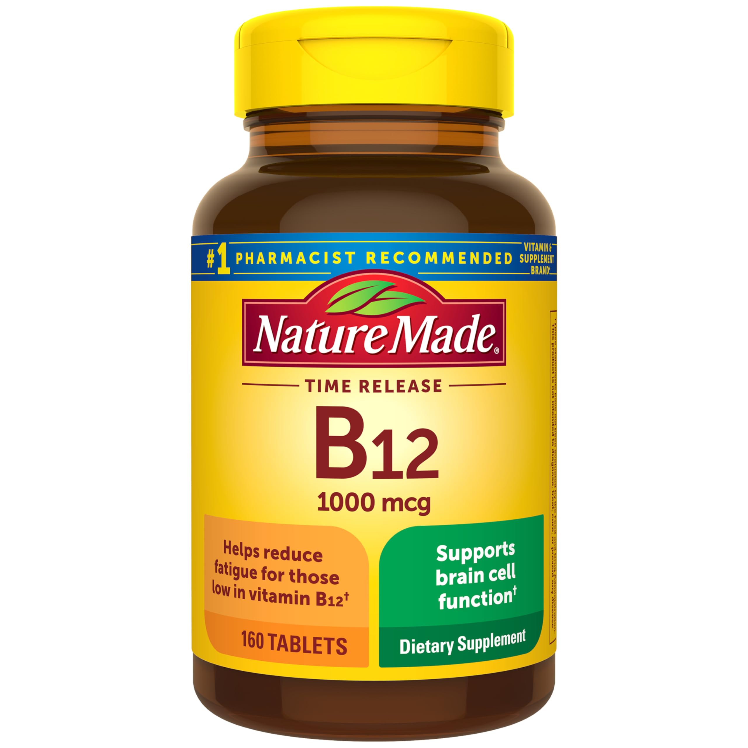Vitamin B12 1000 mcg Tablets – Energy Metabolism Support, 160 Ct