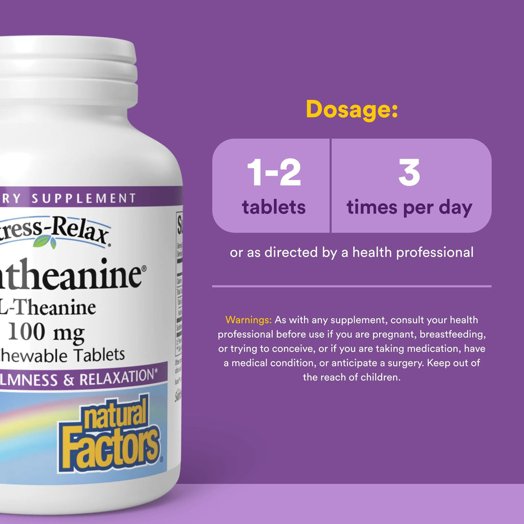 L-Theanine 100mg Chewable Tablets – Calm & Relaxation Support