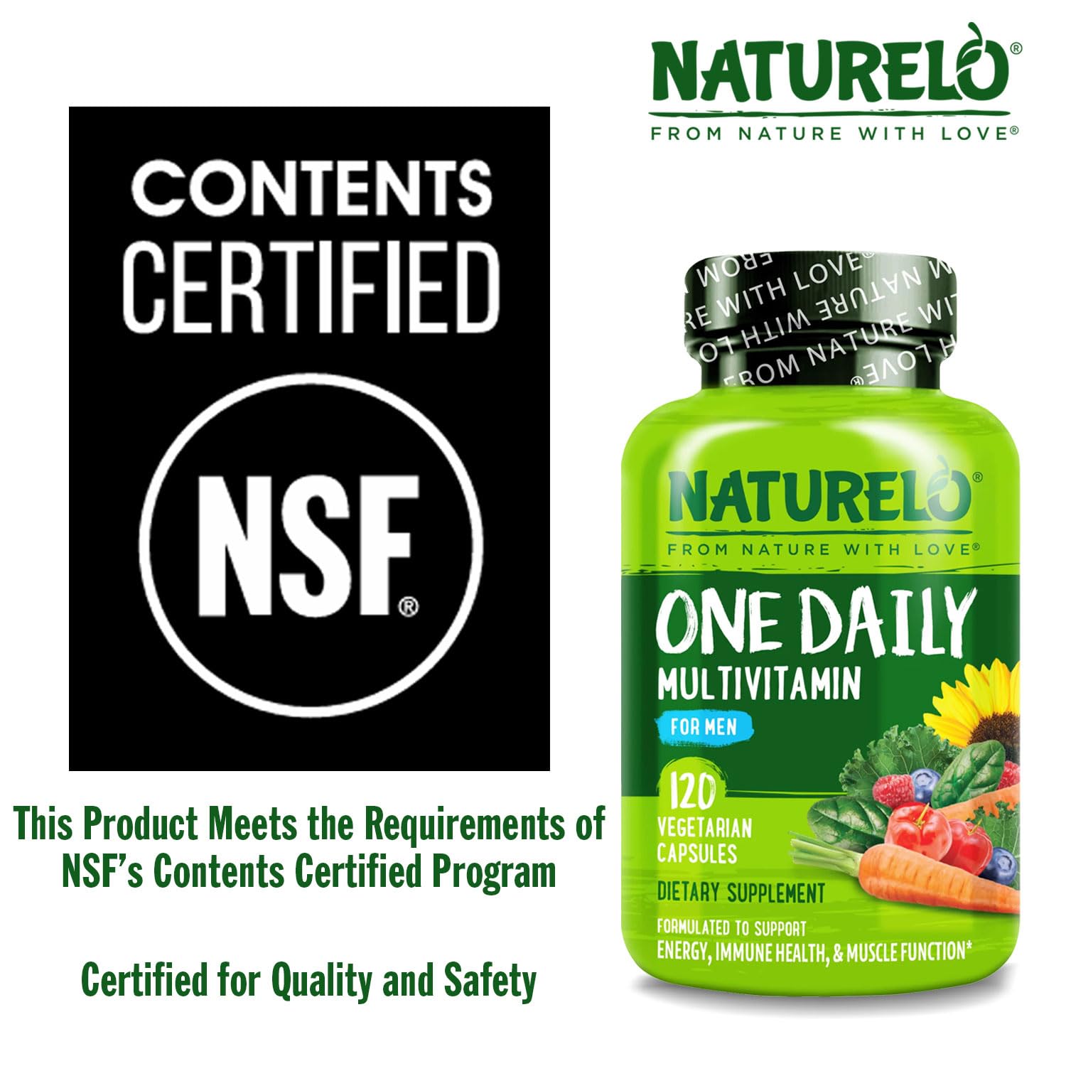 Men’s One Daily Multivitamin Whole Food Energy Support 120 Capsules