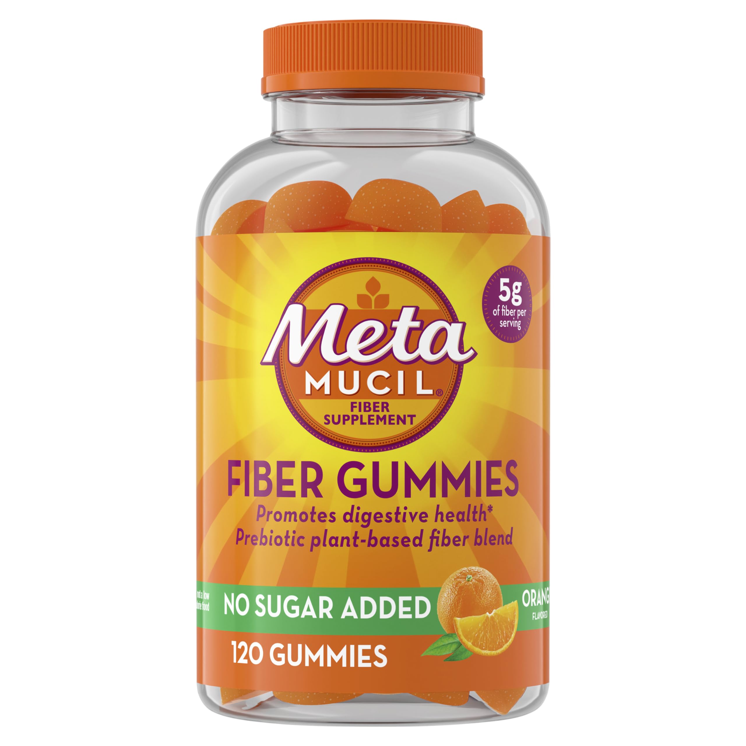 Prebiotic Fiber Gummies 5g – Sugar-Free Digestive Support, 120 Count