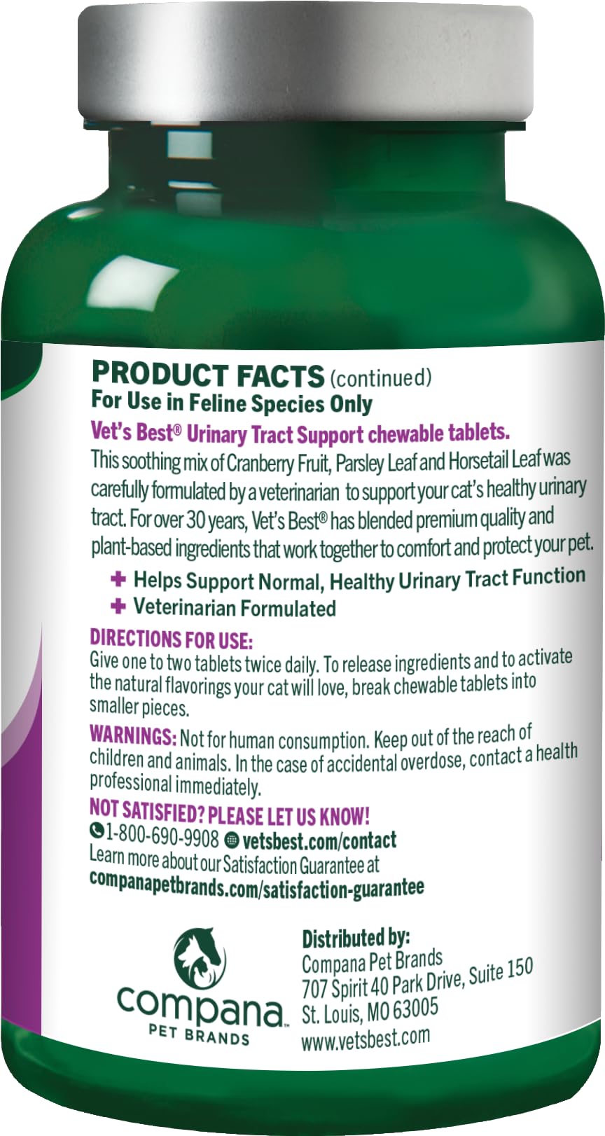 Urinary Tract Support Chewable Tablets for Cats – 60ct
