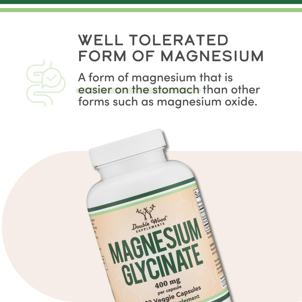 Magnesium Glycinate 400mg – Sleep & Muscle Support, 180 Capsules