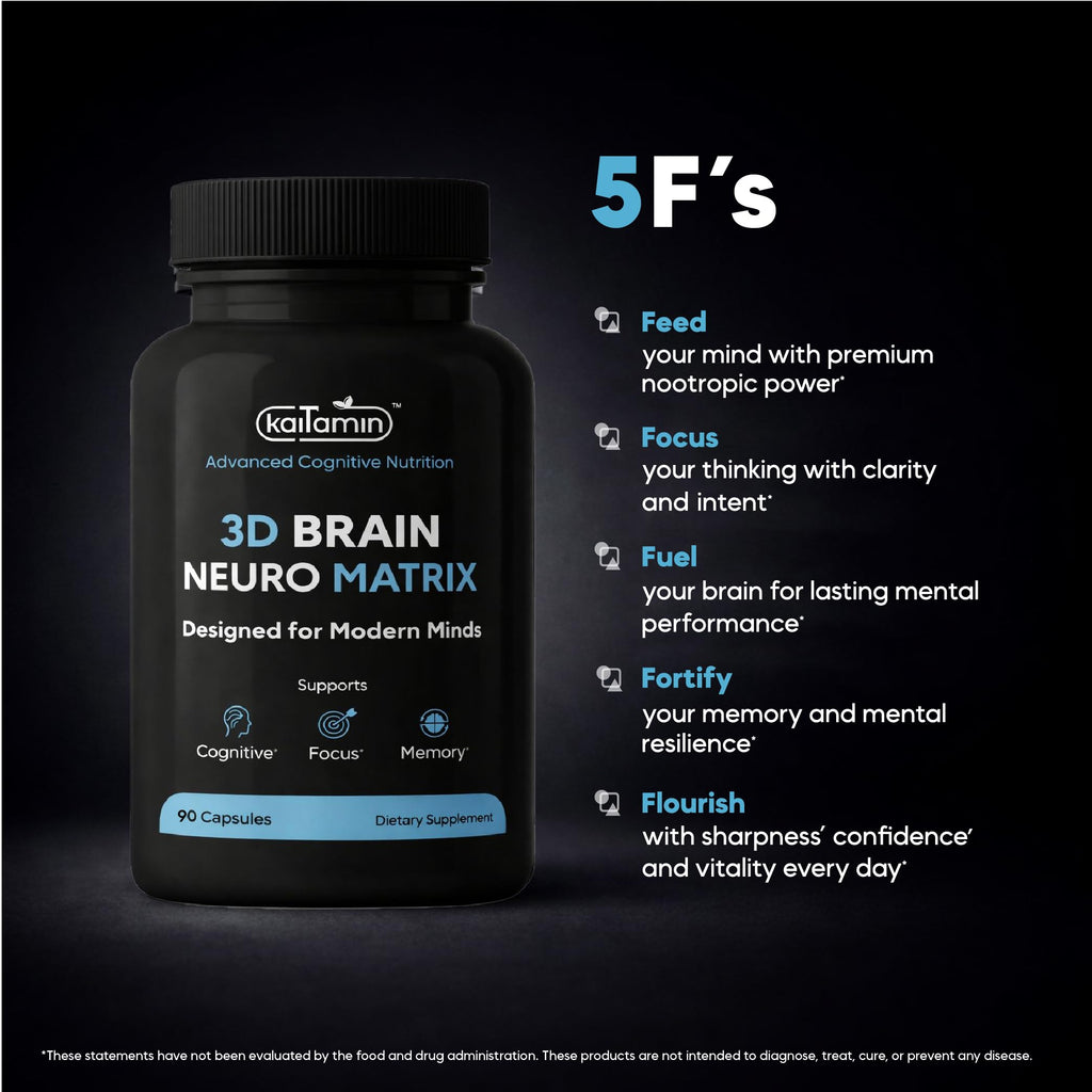 Nootropic Brain Supplement with Ginkgo & Huperzine for Memory & Focus Support