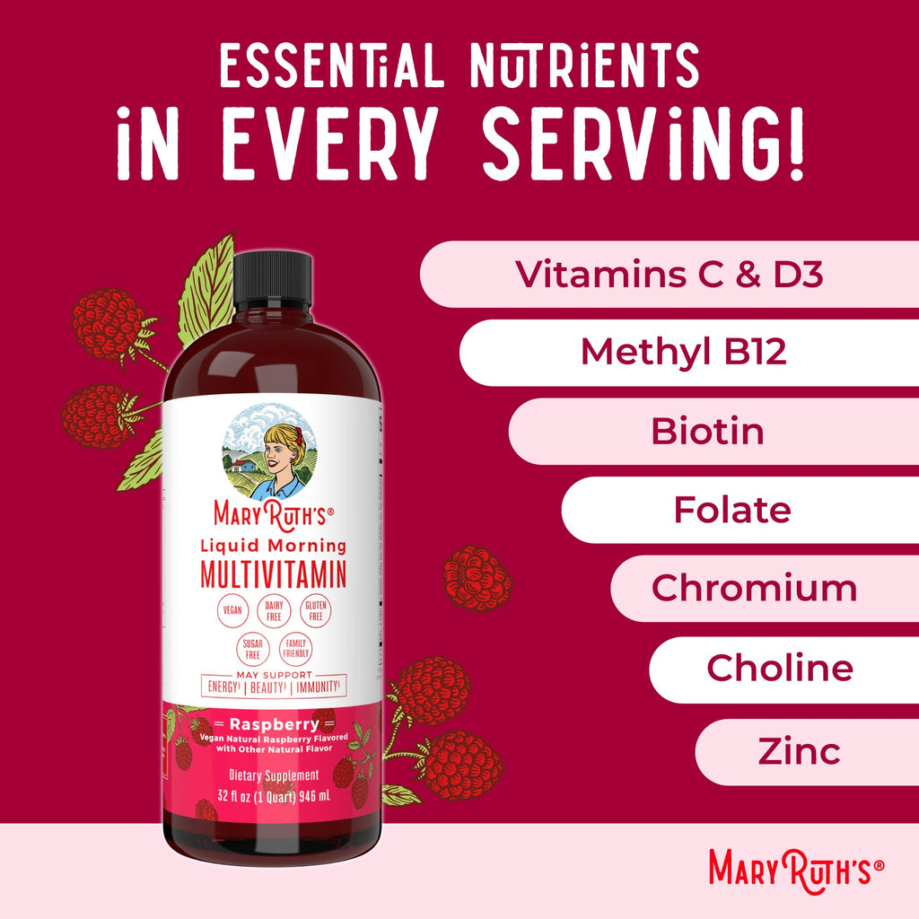 Liquid Daily Multivitamin | Women Men & Kids | Vegan Non-GMO | 32 Servings