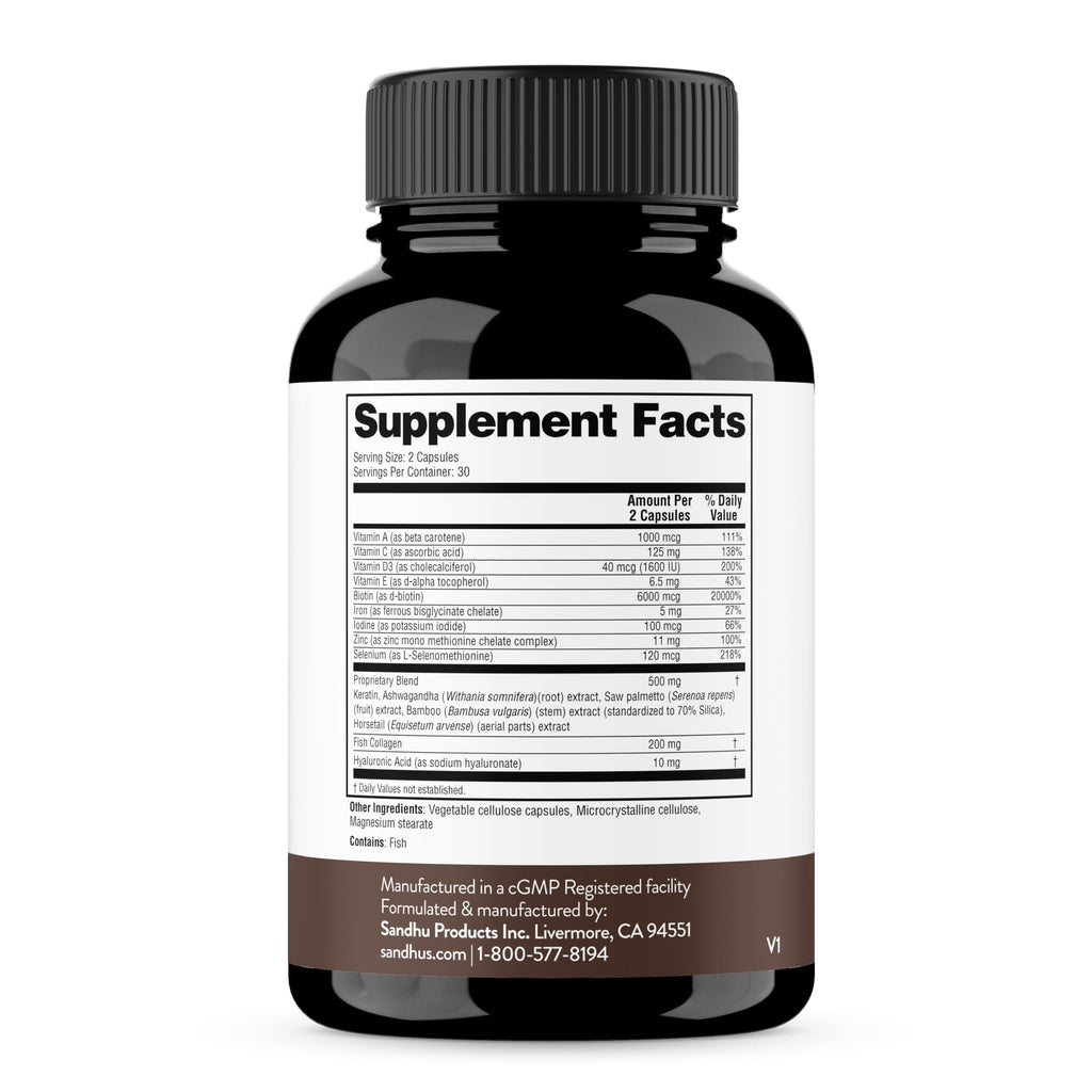 Biotin Collagen Keratin Hair Growth Support 60 Capsules
