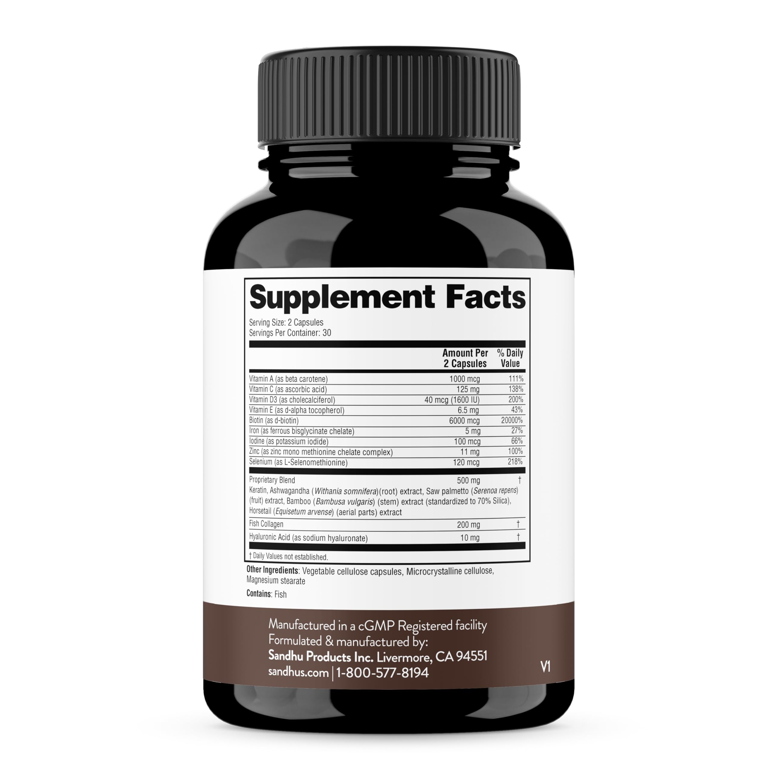 Biotin Collagen Keratin Hair Growth Support 60 Capsules