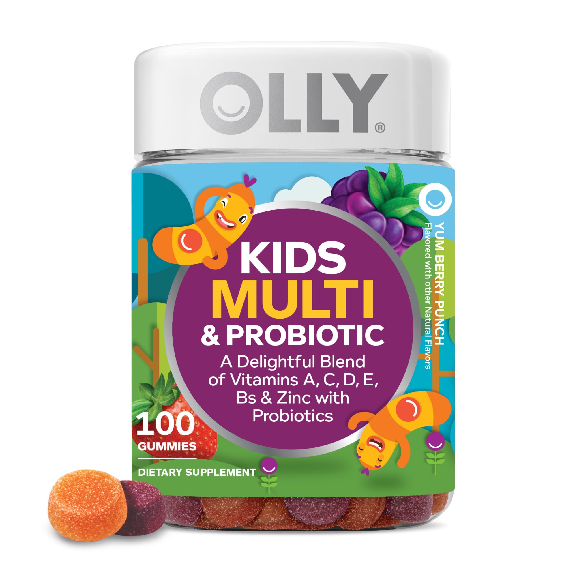 Kids Multivitamin Probiotic Gummies Digestive Support 100 Count