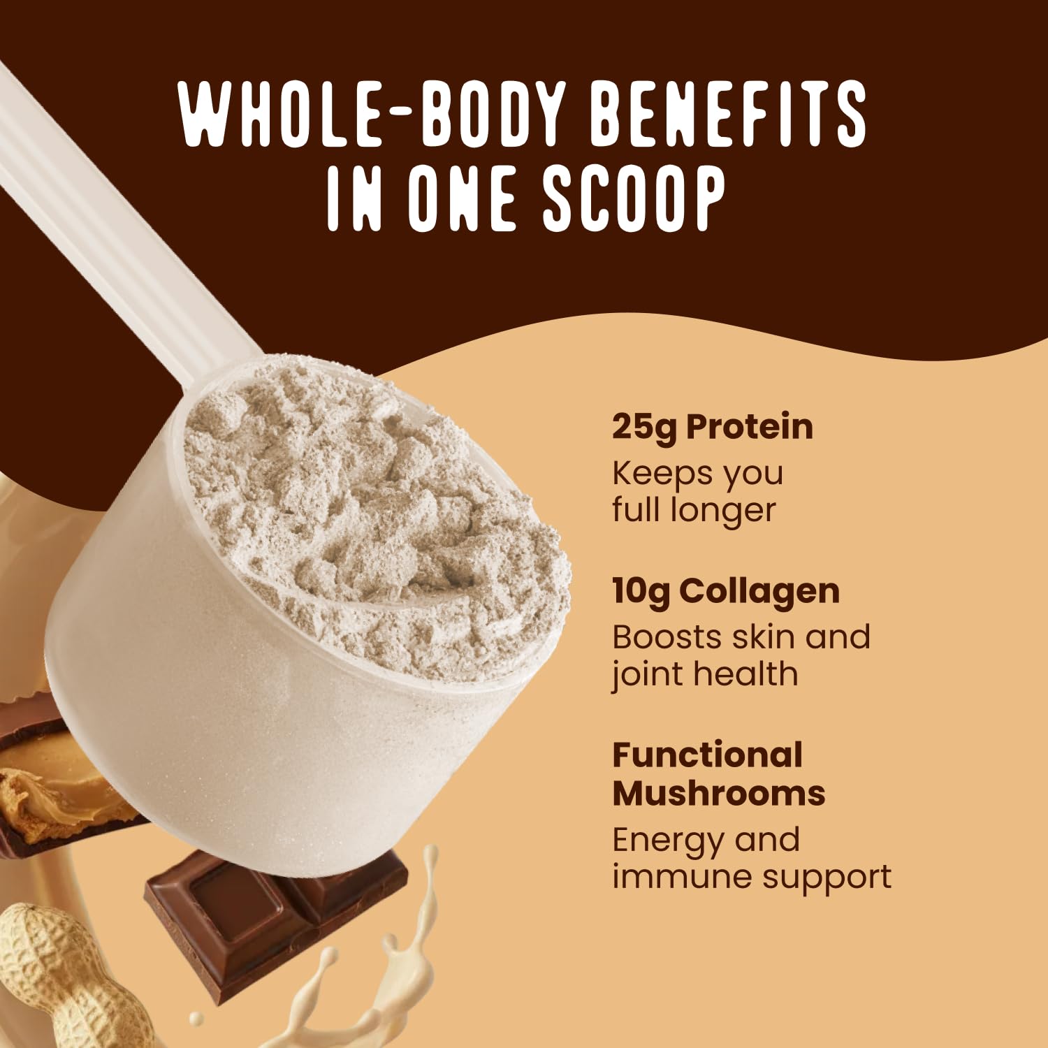 Grass Fed Whey Protein Chocolate Peanut Butter 25g Protein