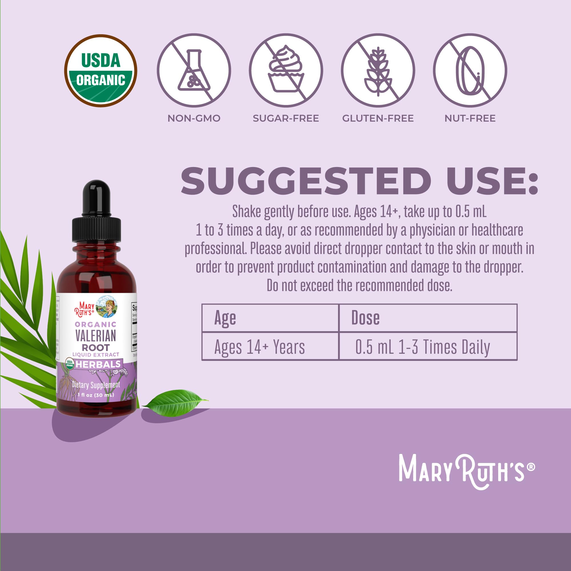 Valerian Root Liquid Drops for Sleep, Calm & Stress Support Organic