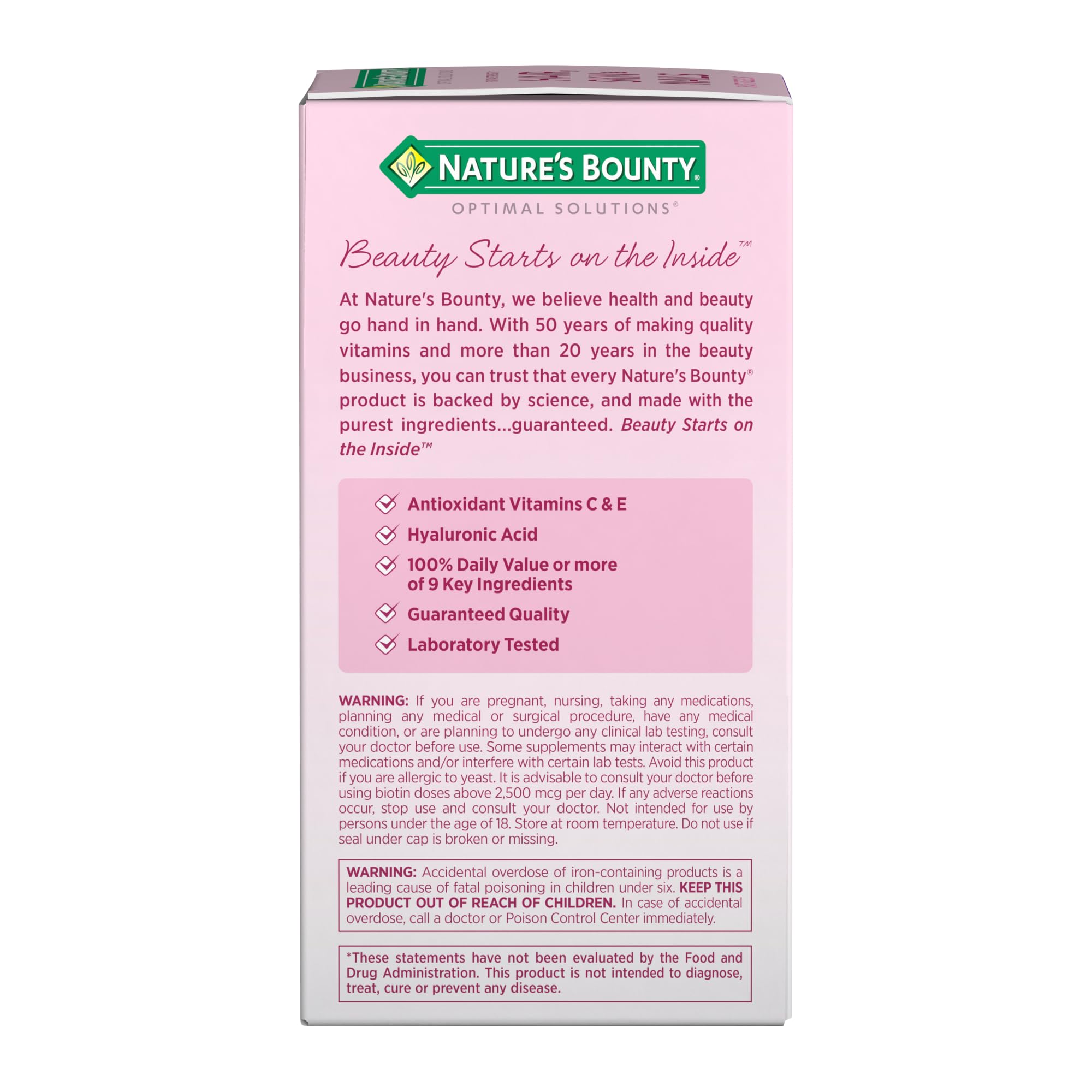 Hair Skin Nails Vitamins Biotin Hyaluronic 150 Softgels