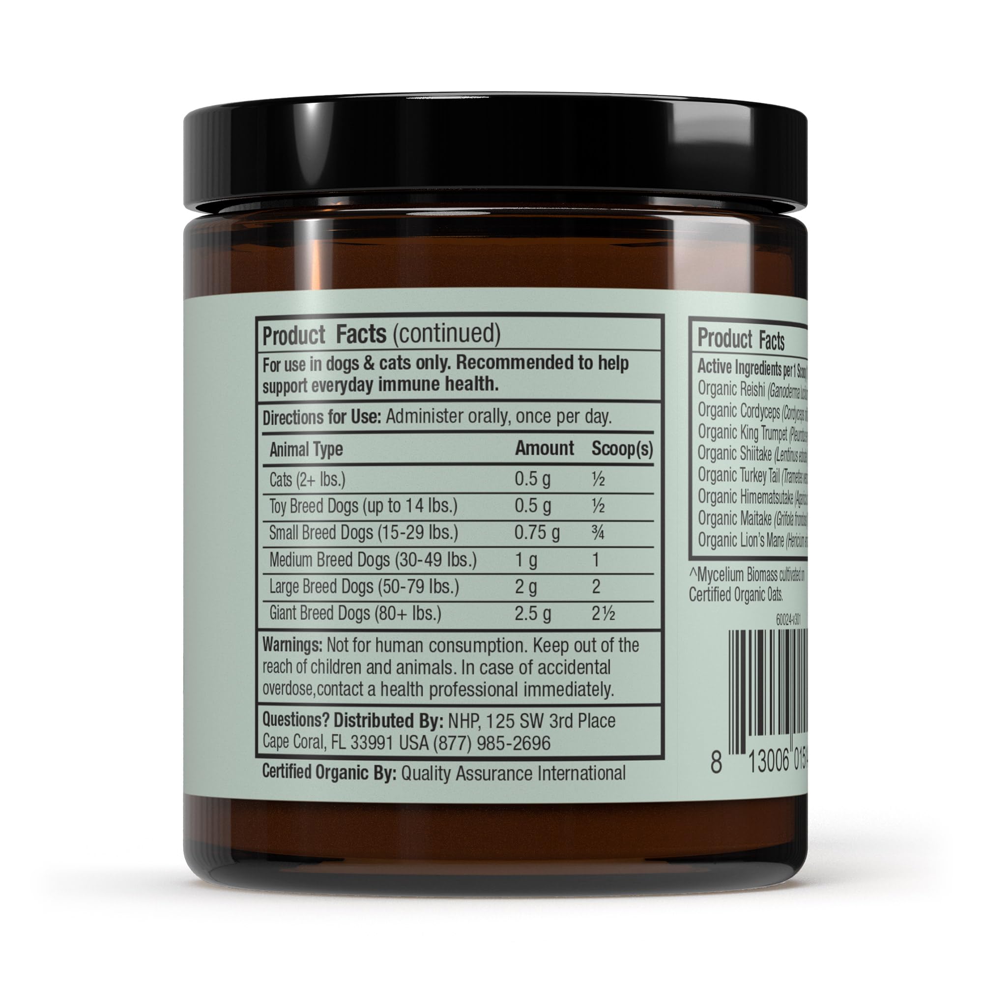 Organic Fermented Mushroom Blend for Dogs & Cats – 60 Scoops