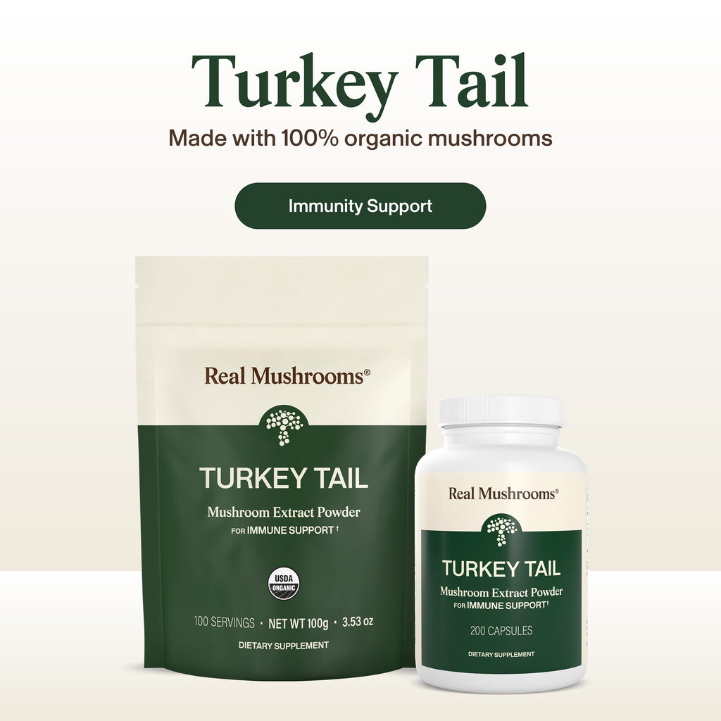 Turkey Tail Mushroom Capsules – Gut & Immune Support, 200 Ct