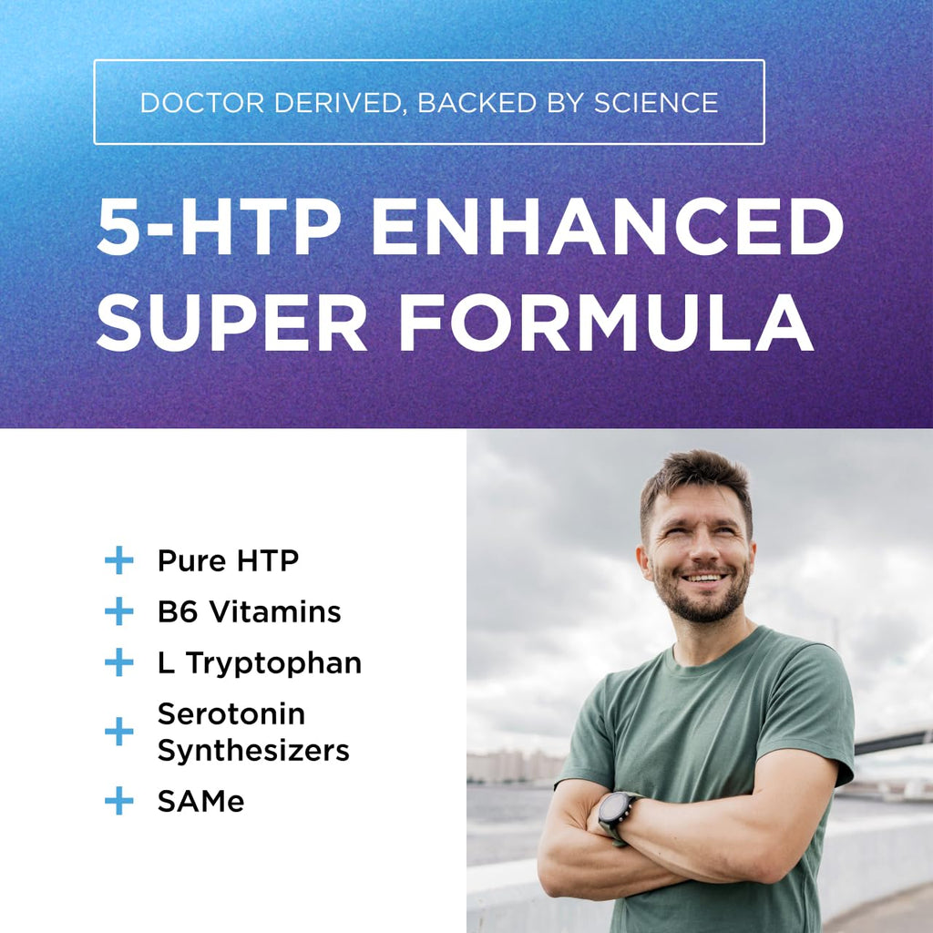 5-HTP 200mg + SAM-e Sleep & Mood Support Capsules with B6